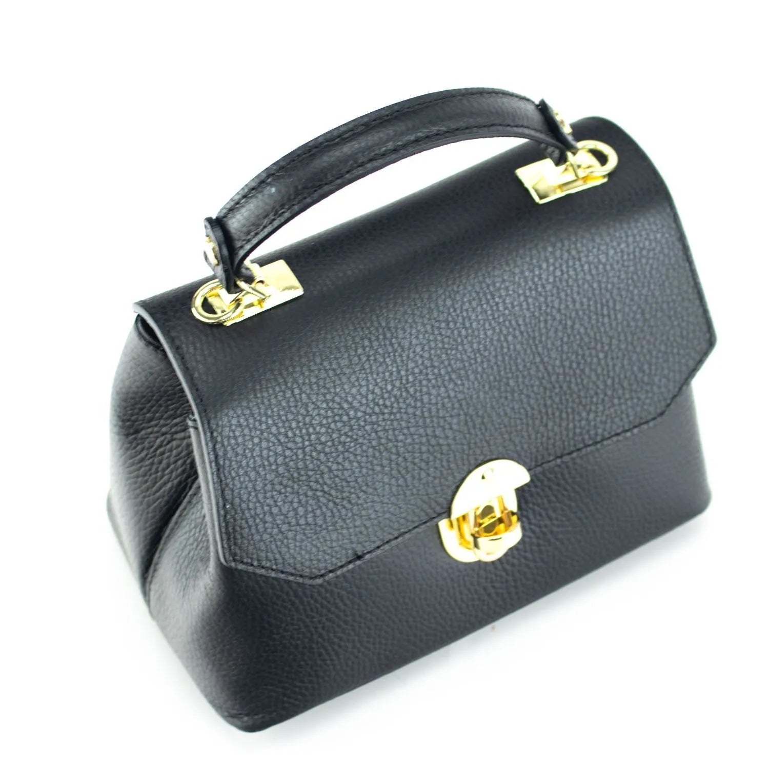 Bolso en Piel Pregato Carezza Negro - KimondoShop