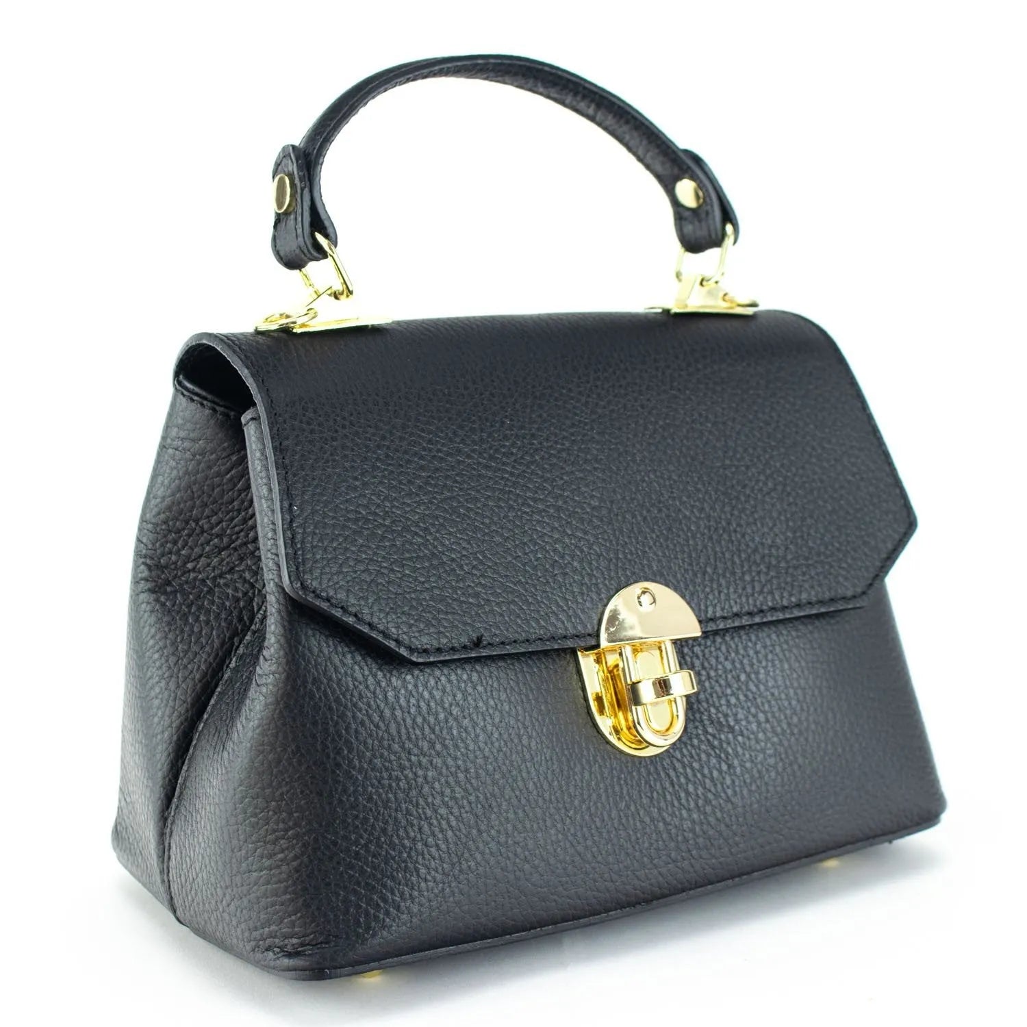 Bolso en Piel Pregato Carezza Negro - KimondoShop