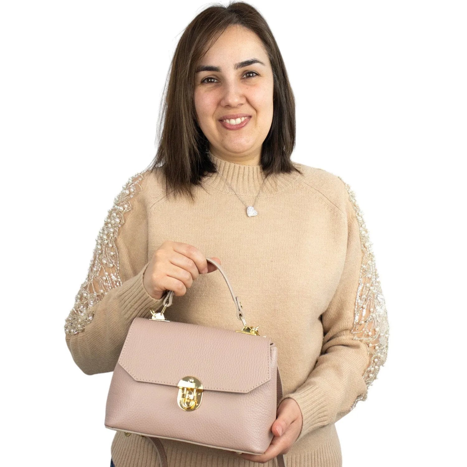 Bolso en Piel Pregato Carezza Nude - KimondoShop