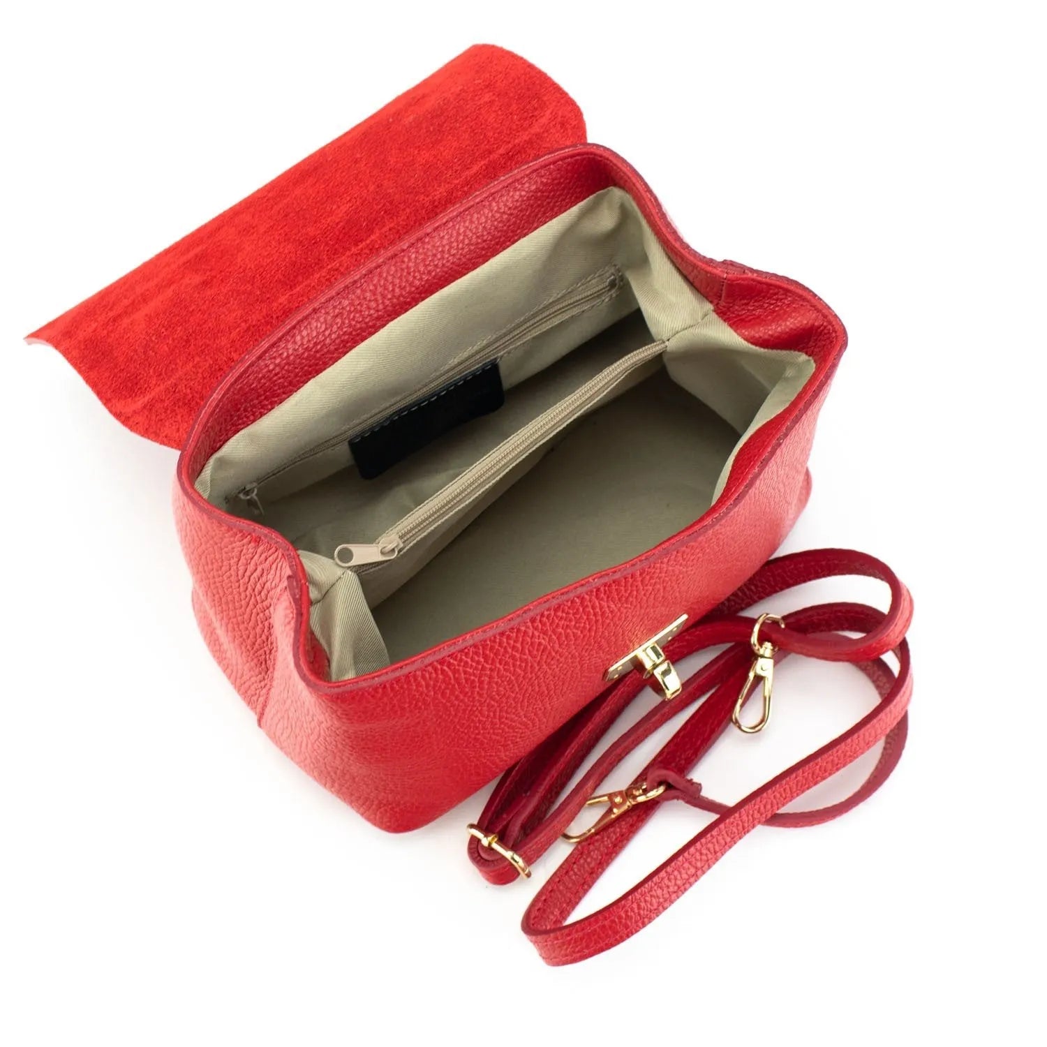 Bolso en Piel Pregato Carezza Rojo - KimondoShop