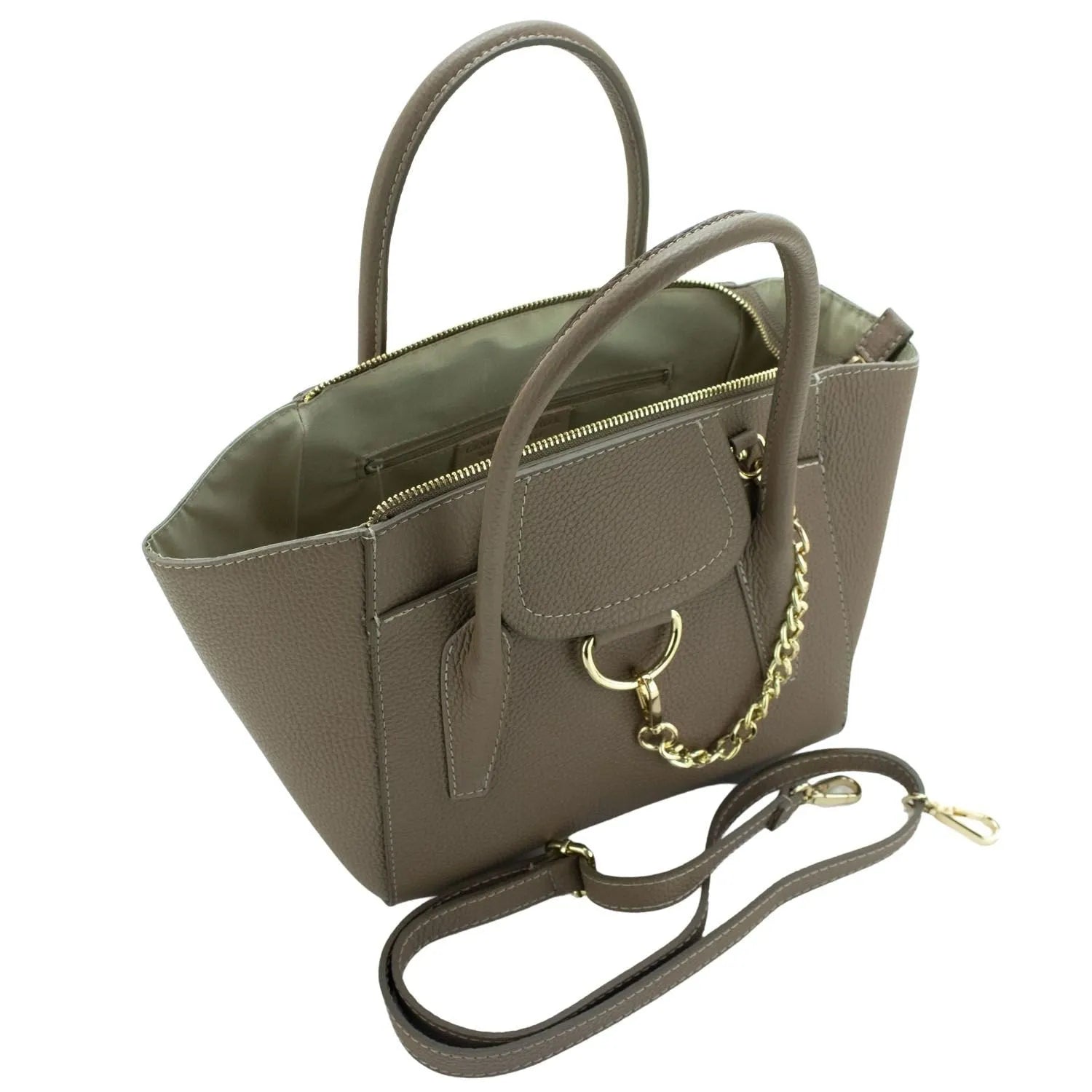 Bolso en Piel Pregato Catena Taupe - KimondoShop