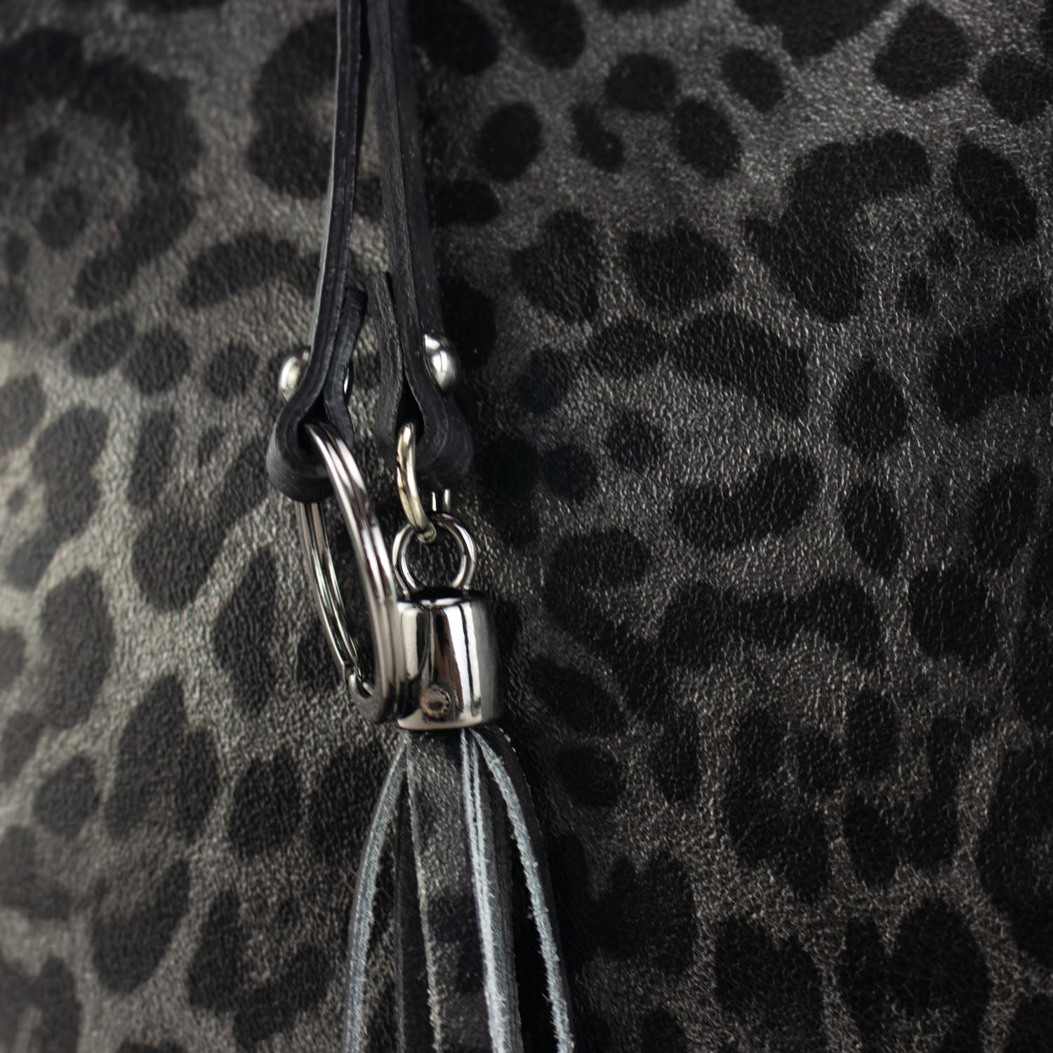 Bolso en piel Pregato Eleganza Black Leopard - KimondoShop