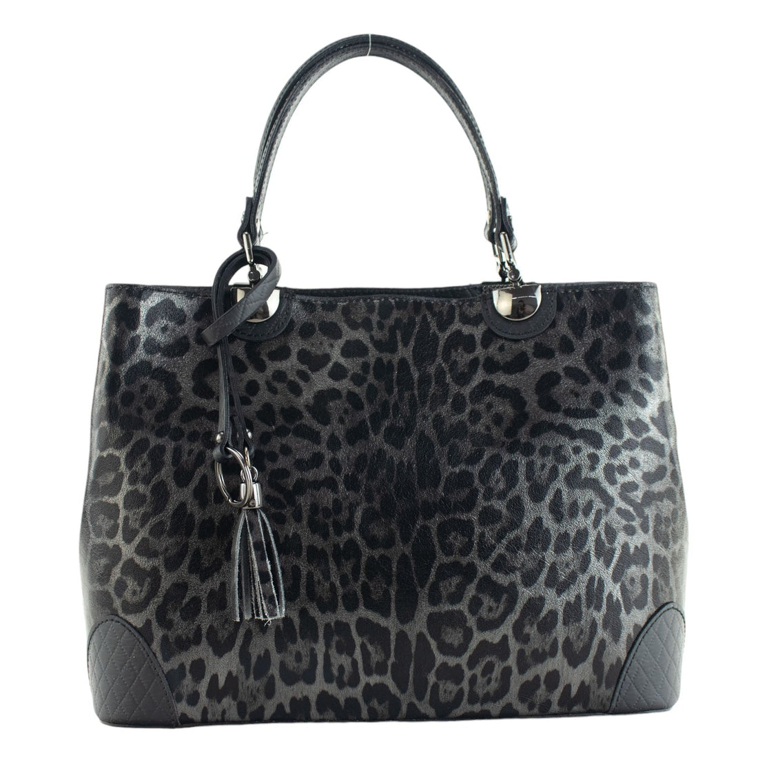 Bolso en piel Pregato Eleganza Black Leopard - KimondoShop