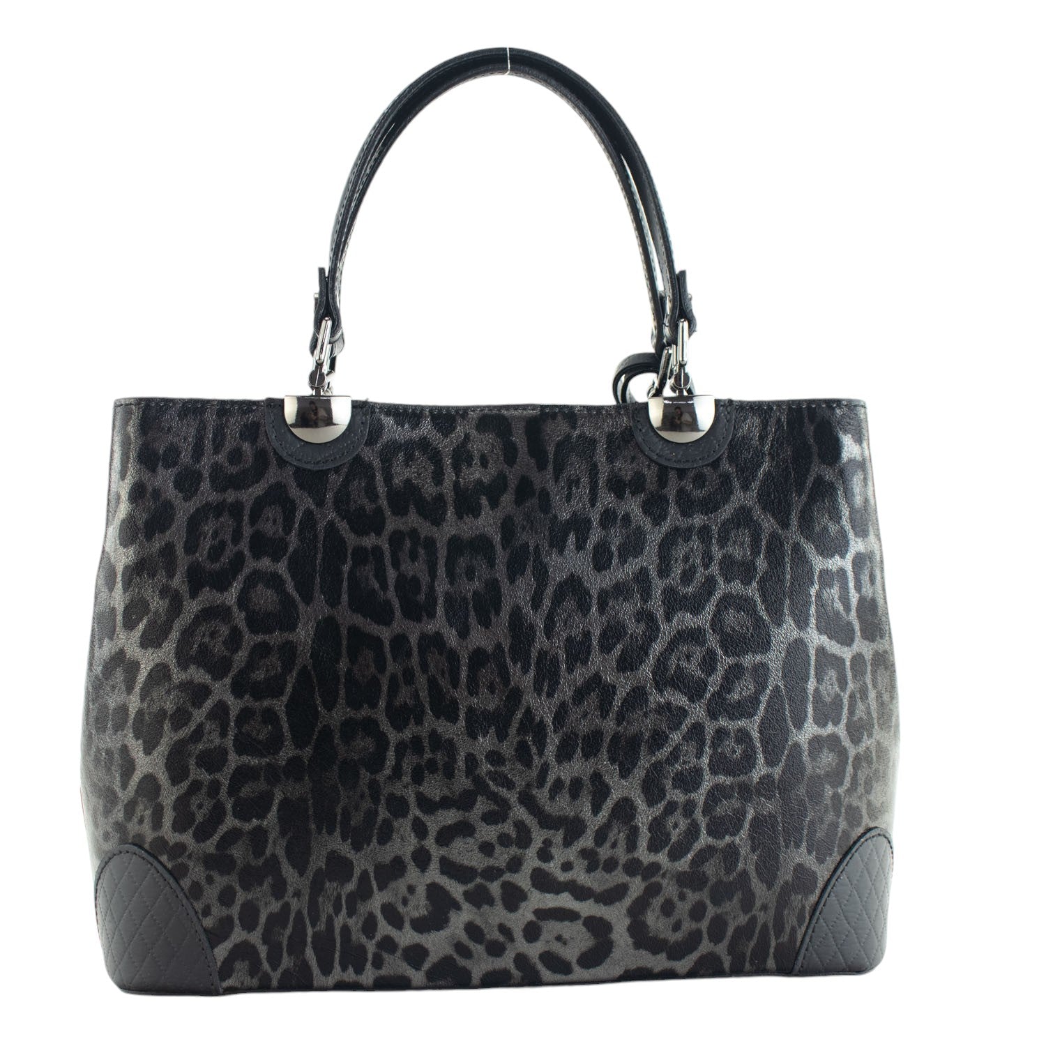 Bolso en piel Pregato Eleganza Black Leopard - KimondoShop