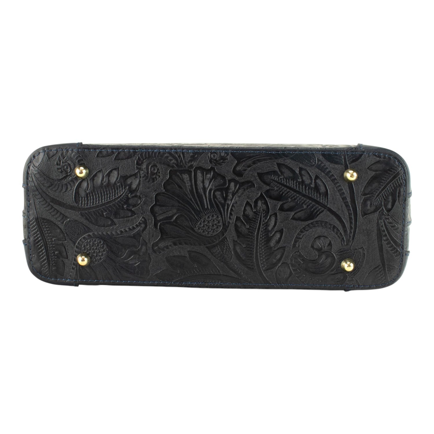 Bolso en piel Pregato Eleganza Grabado Azul marino - KimondoShop