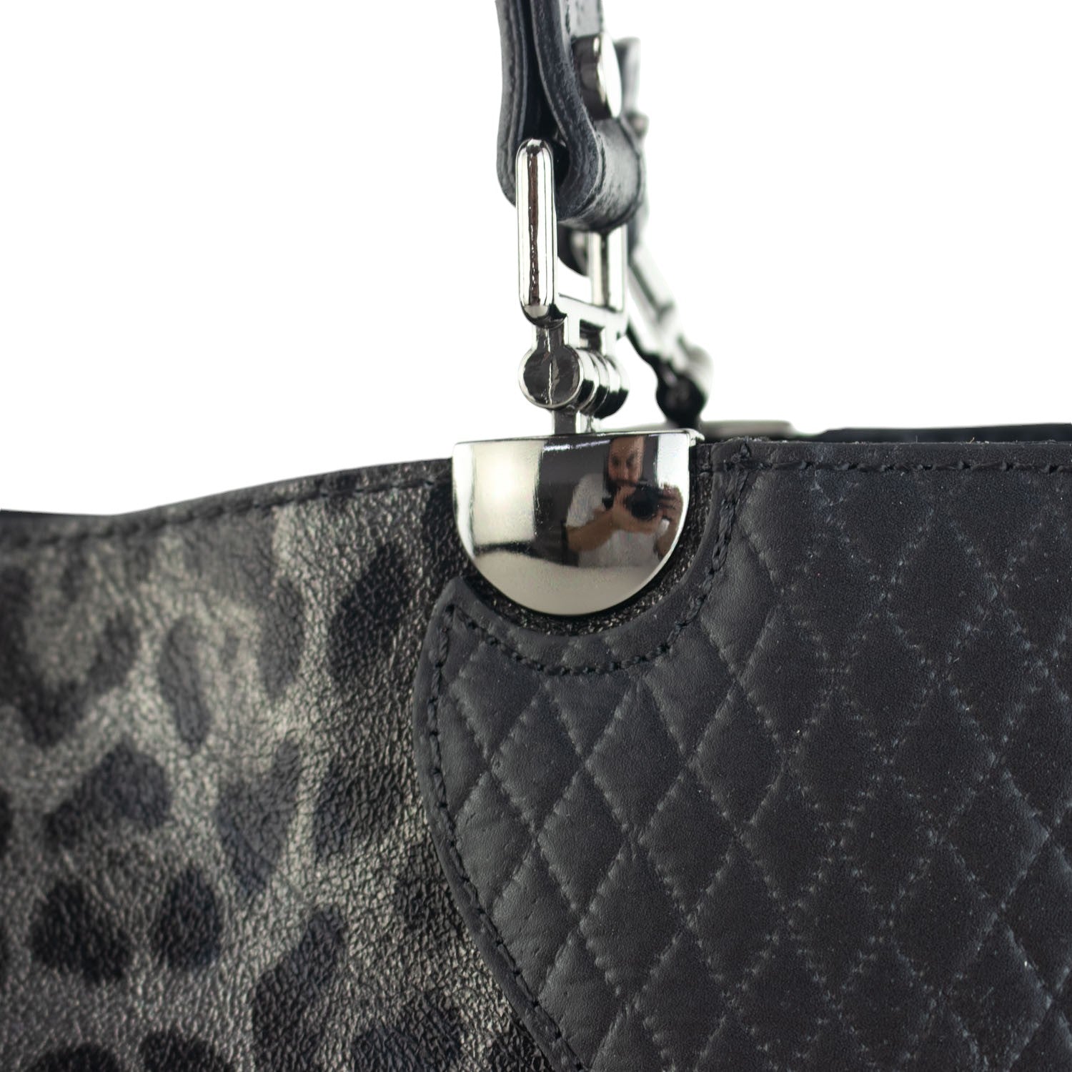 Bolso en piel Pregato Eleganza Li Black Leopard - KimondoShop