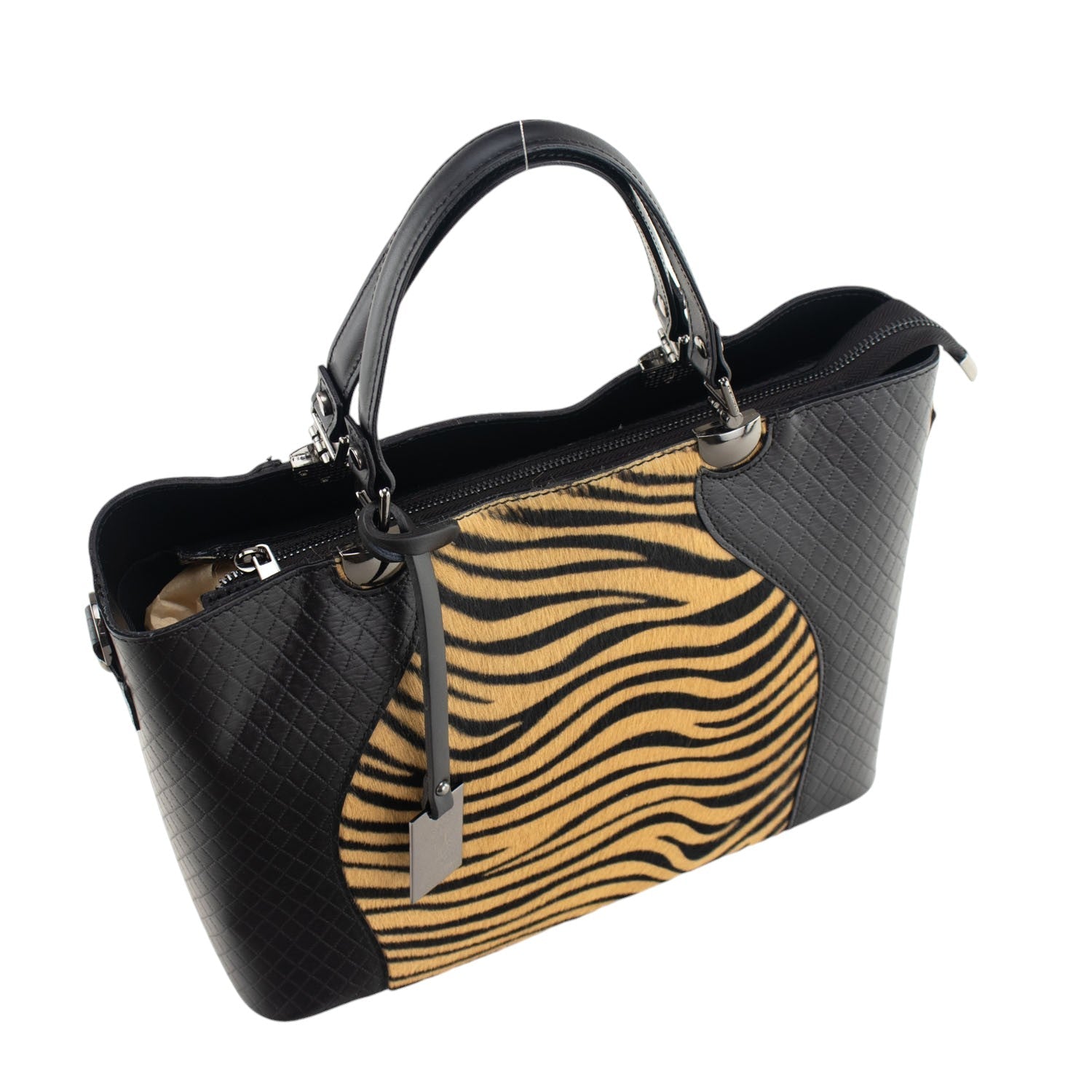 Bolso en piel Pregato Eleganza Li Tiger Hair - KimondoShop