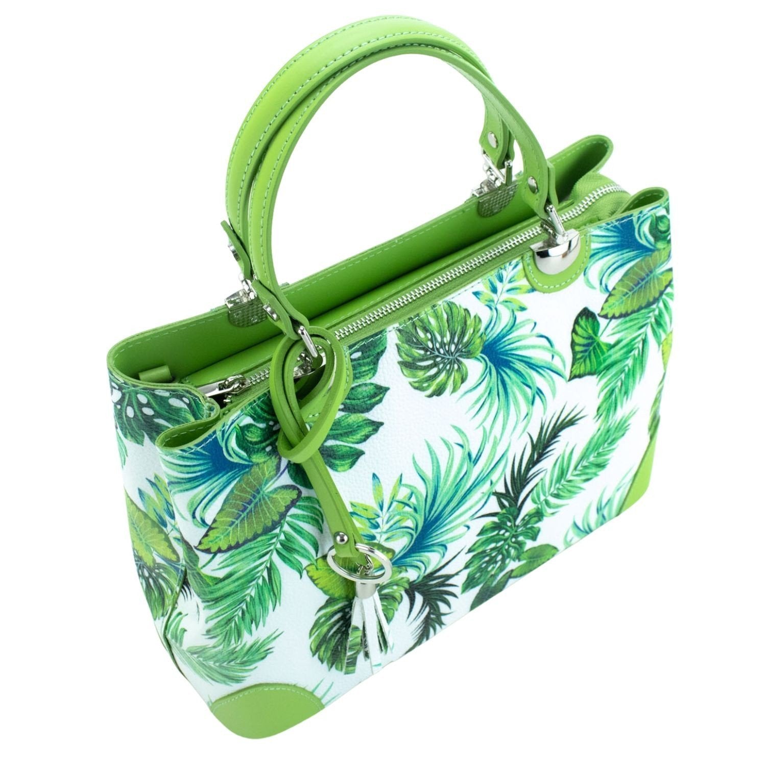 Bolso en piel Pregato Eleganza Tropical Green - KimondoShop