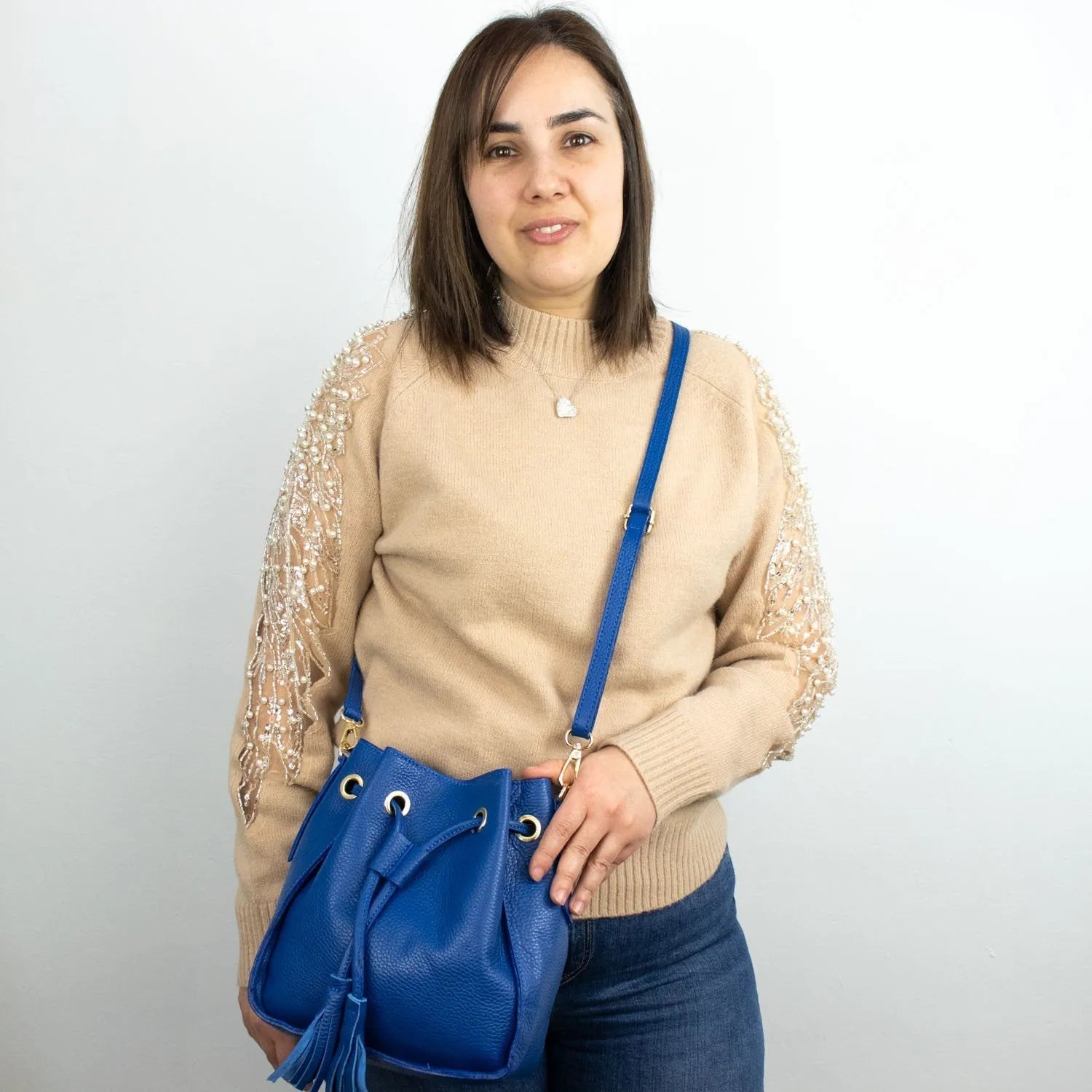 Bolso en Piel Pregato Laguna Azul eléctrico - KimondoShop