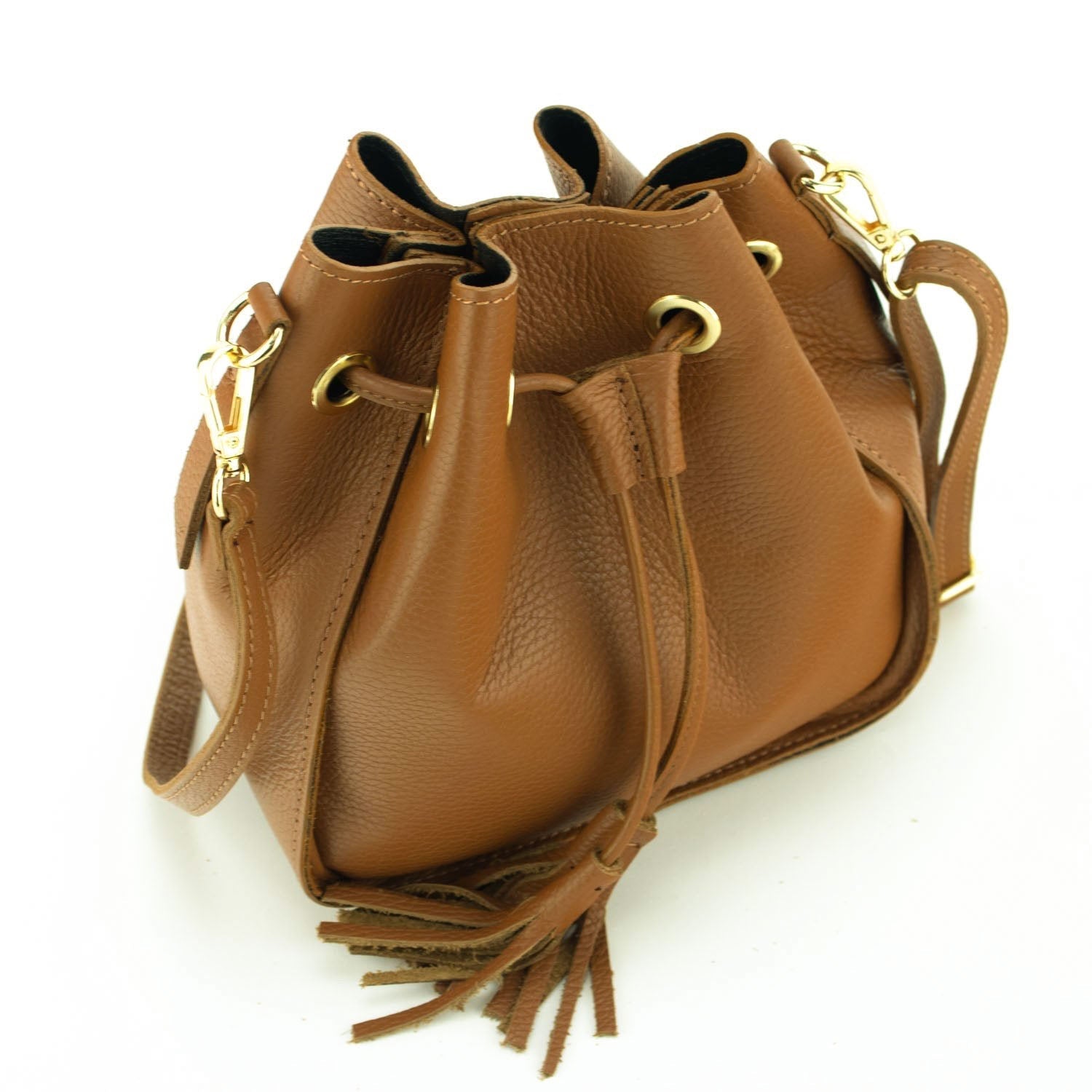 Bolso en Piel Pregato Laguna Camel - KimondoShop