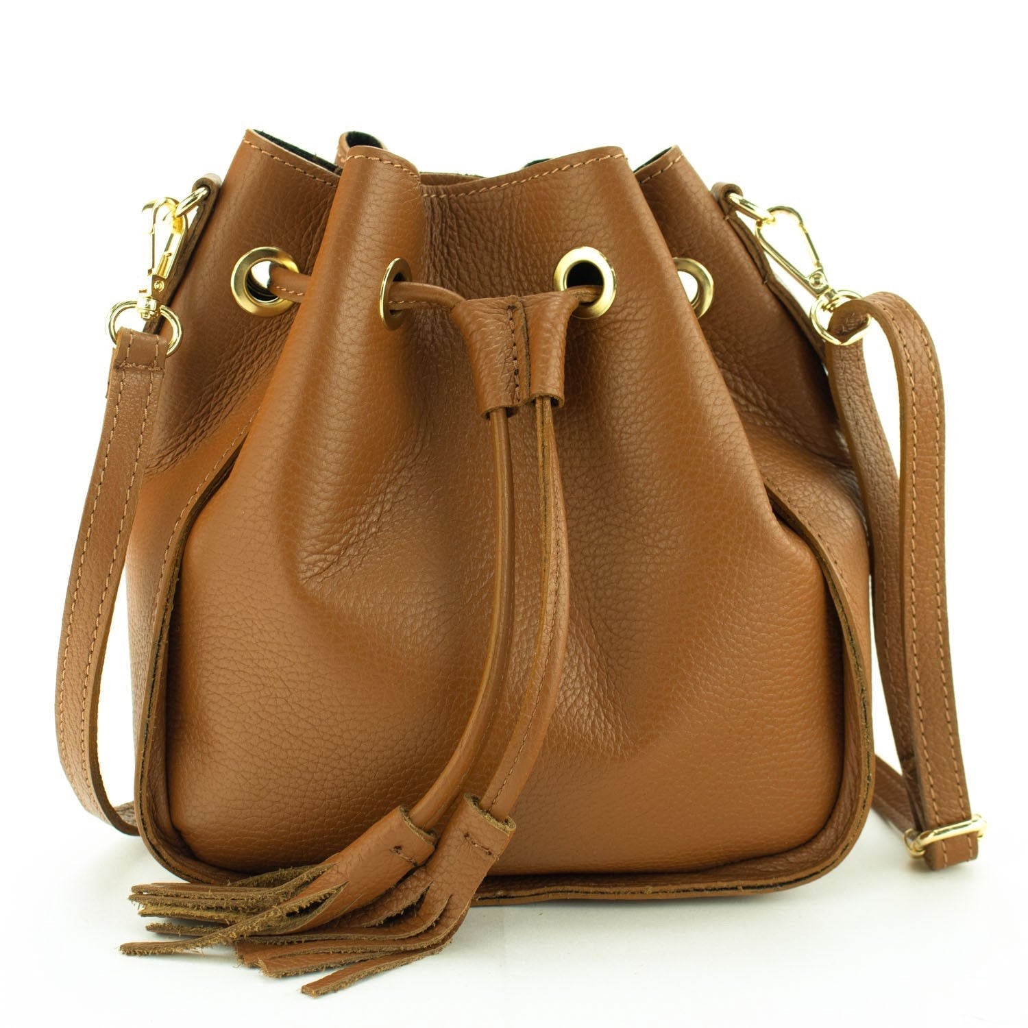 Bolso en Piel Pregato Laguna Camel - KimondoShop