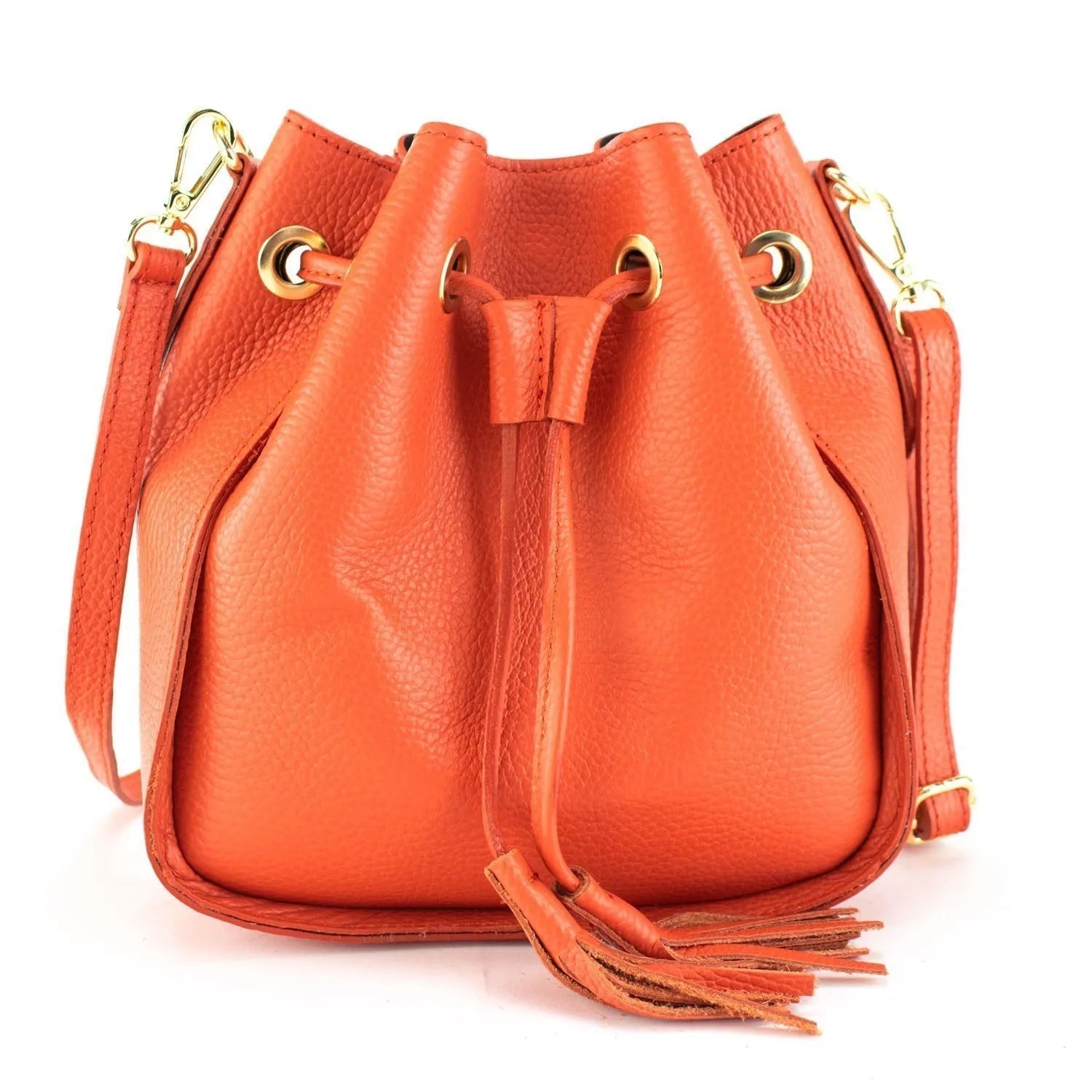 Bolso en Piel Pregato Laguna Naranja - KimondoShop