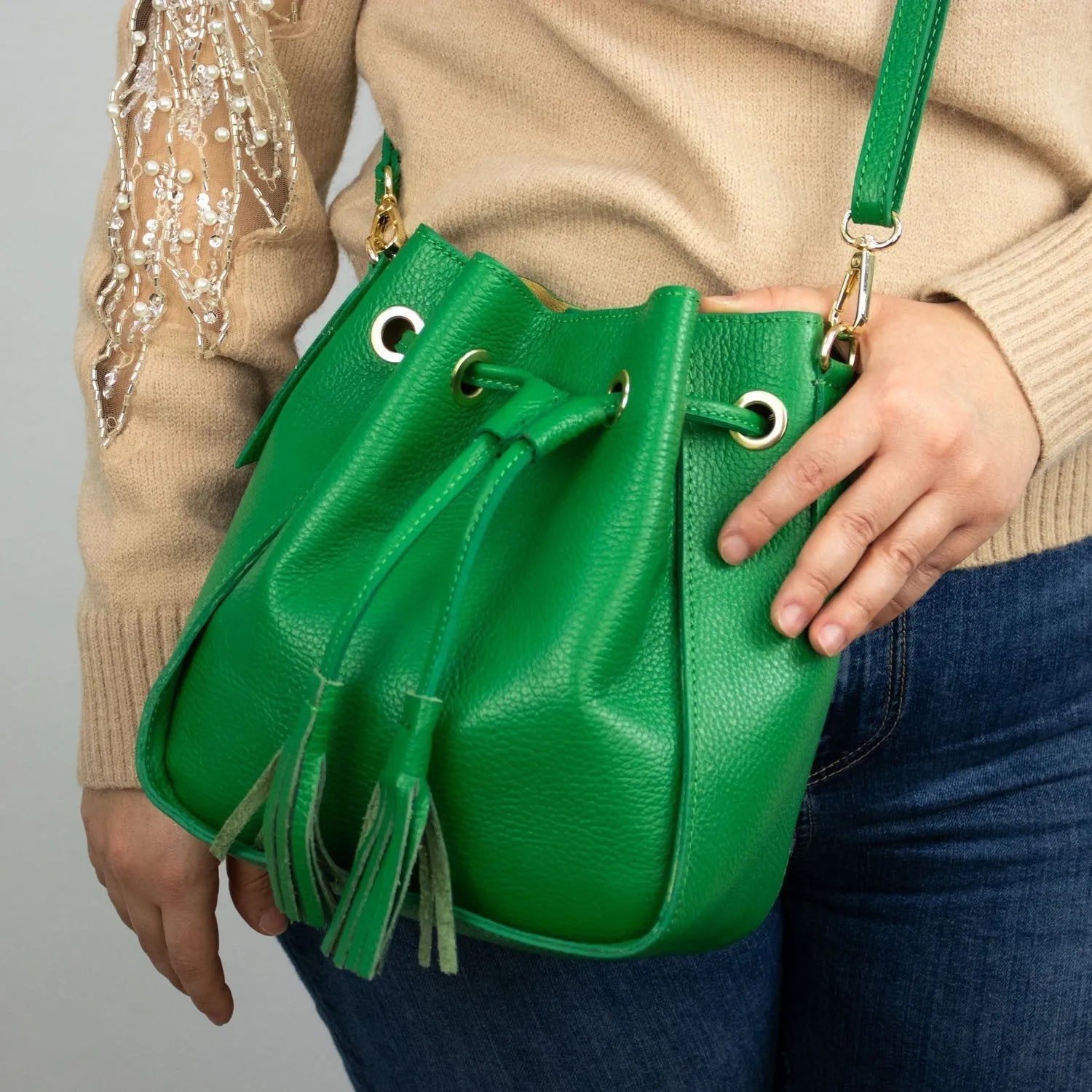 Bolso en Piel Pregato Laguna Verde - KimondoShop