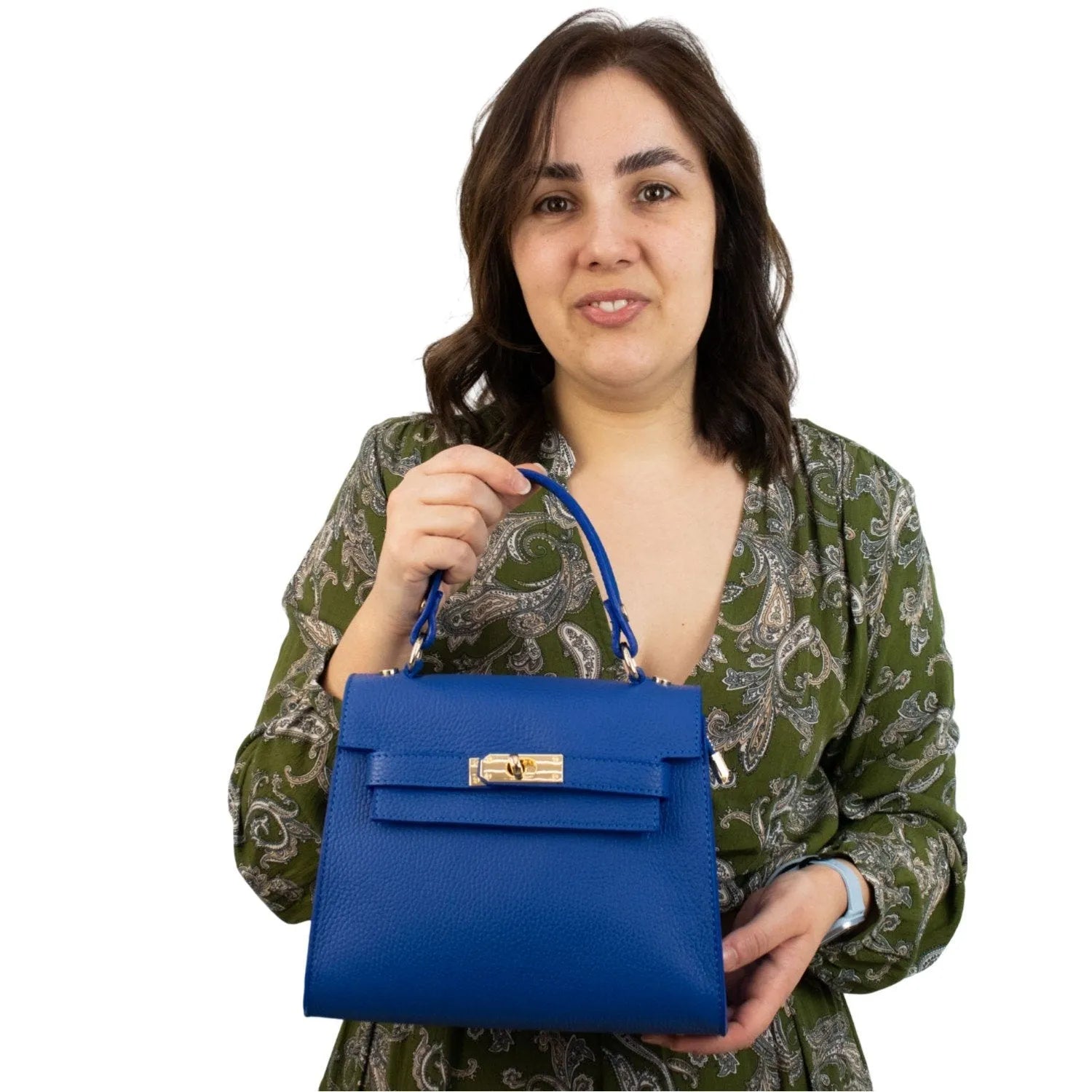 Bolso en Piel Pregato Latenza Azul eléctrico - KimondoShop