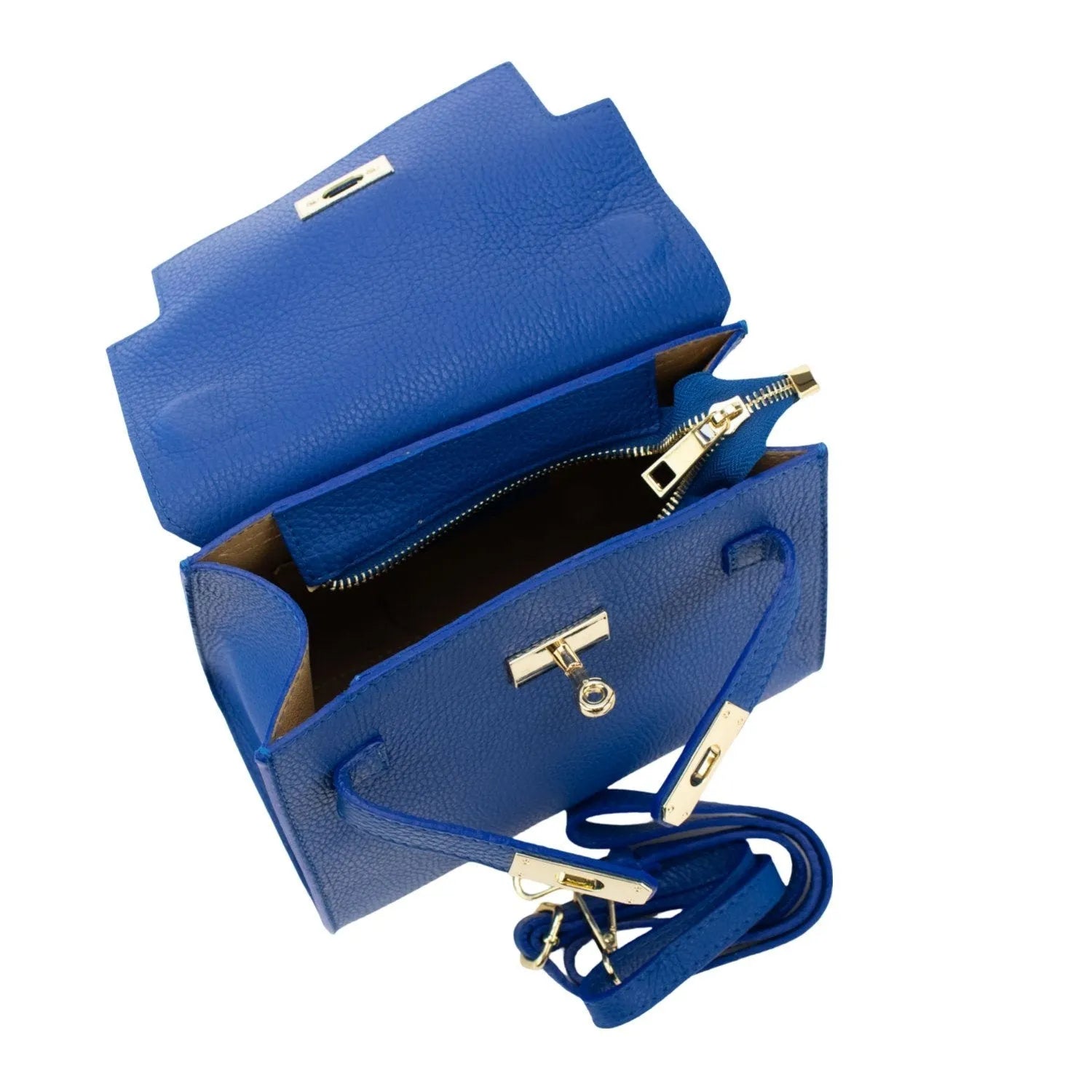 Bolso en Piel Pregato Latenza Azul eléctrico - KimondoShop