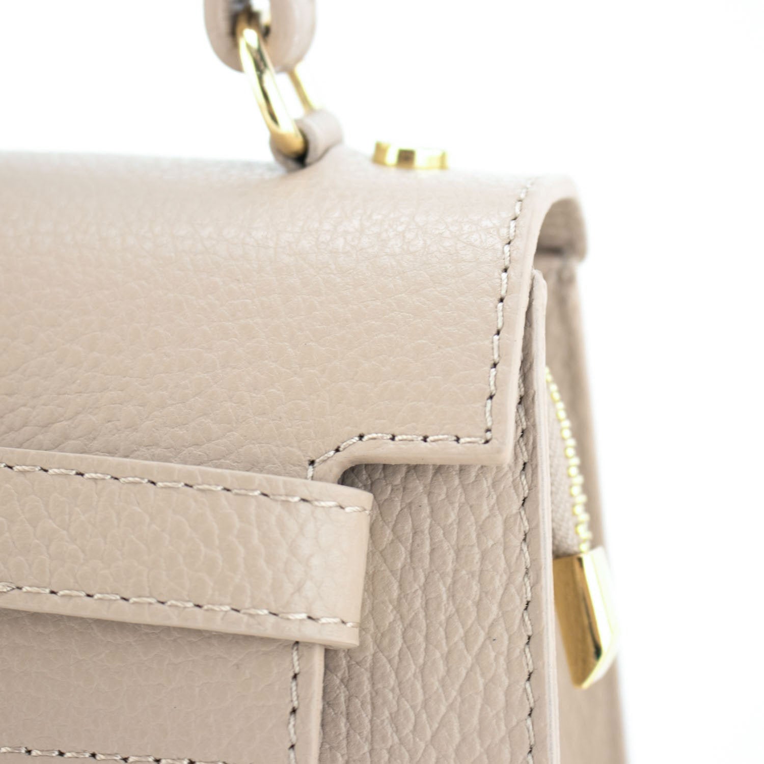 Bolso en Piel Pregato Latenza Beige - KimondoShop