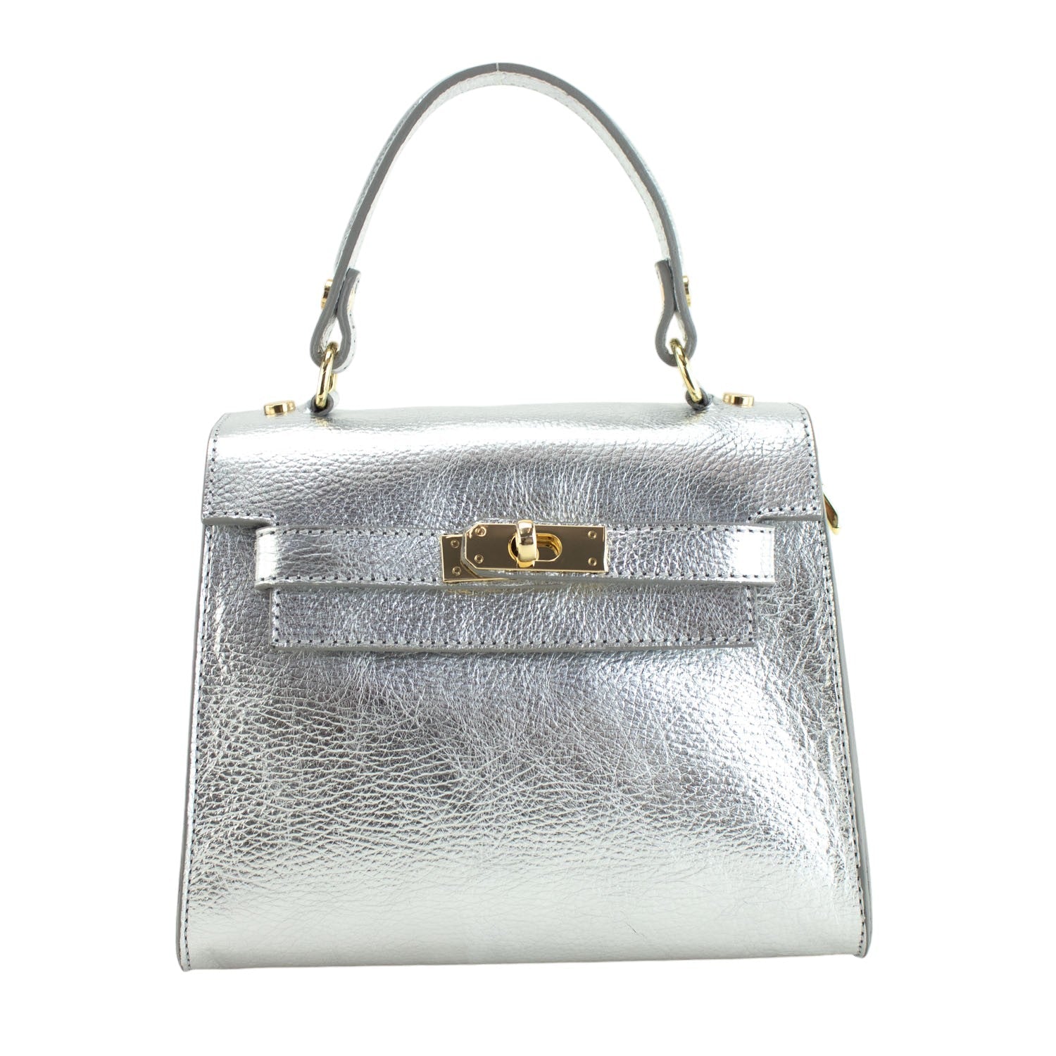 Bolso en Piel Pregato Latenza Plata - KimondoShop