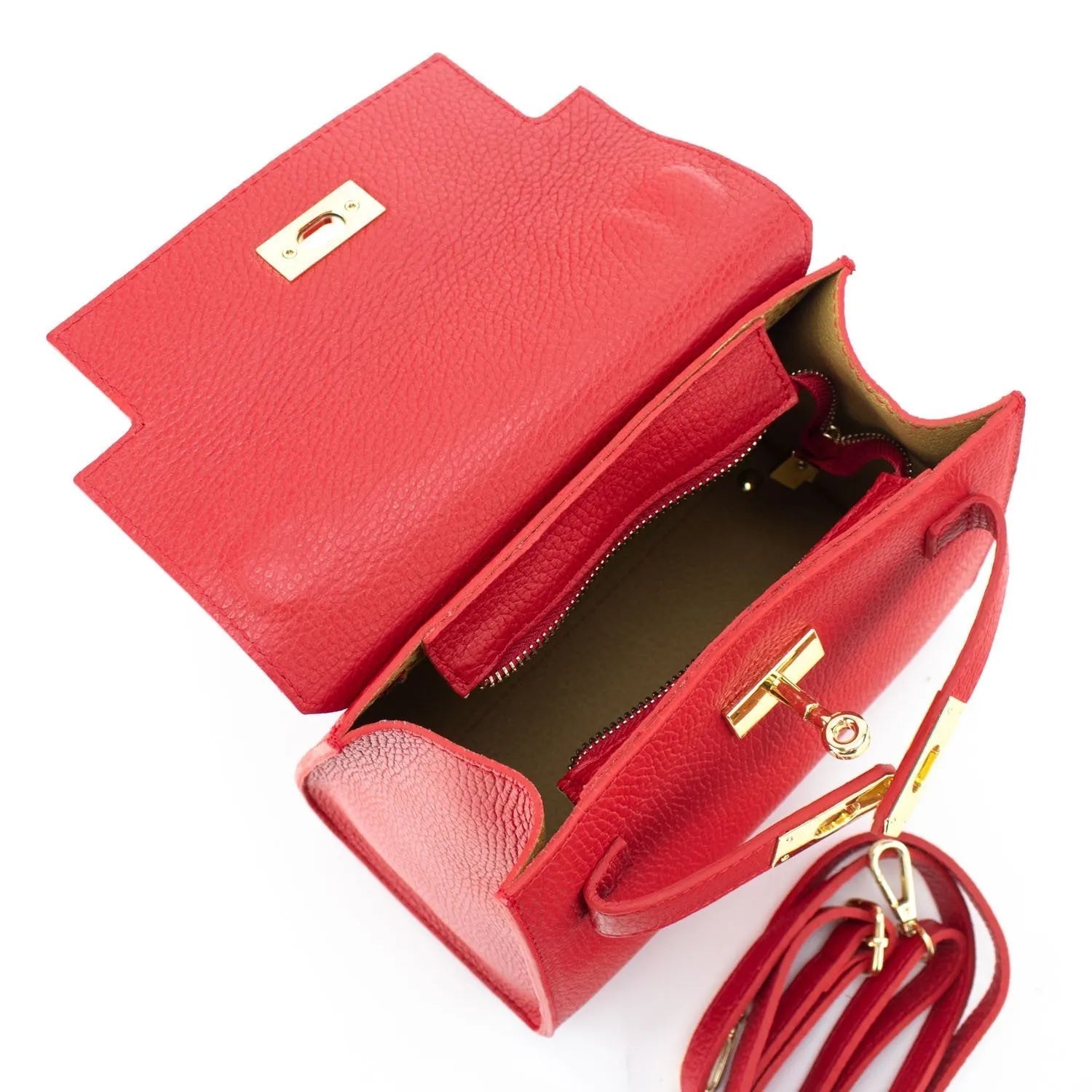 Bolso en Piel Pregato Latenza Rojo - KimondoShop