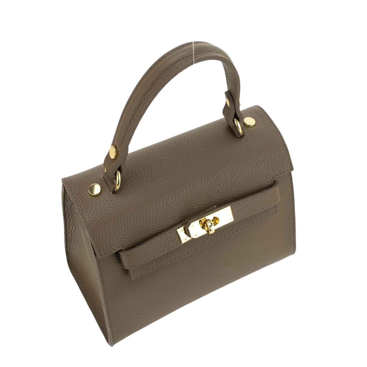 Bolso en Piel Pregato Latenza Taupe oscuro - KimondoShop