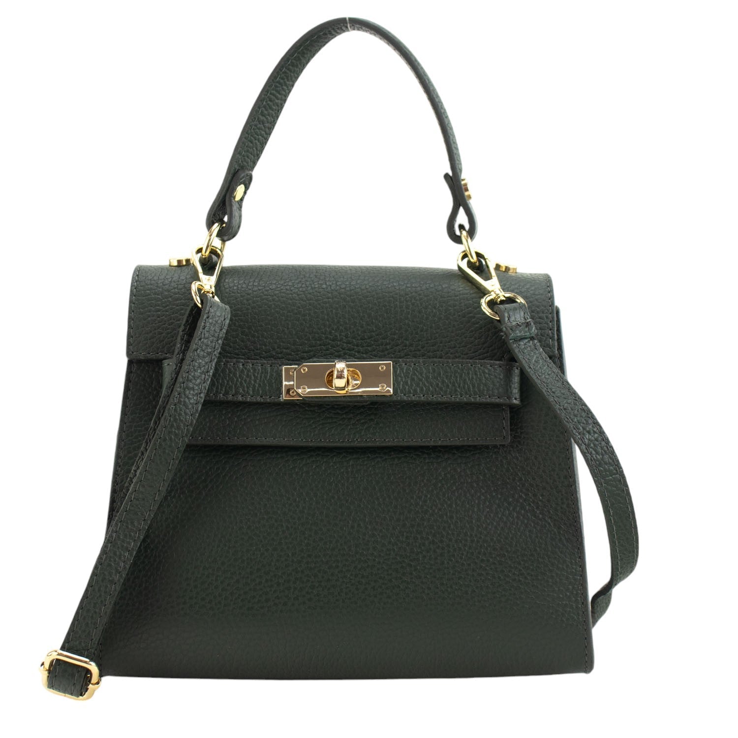 Bolso en Piel Pregato Latenza Verde oscuro - KimondoShop