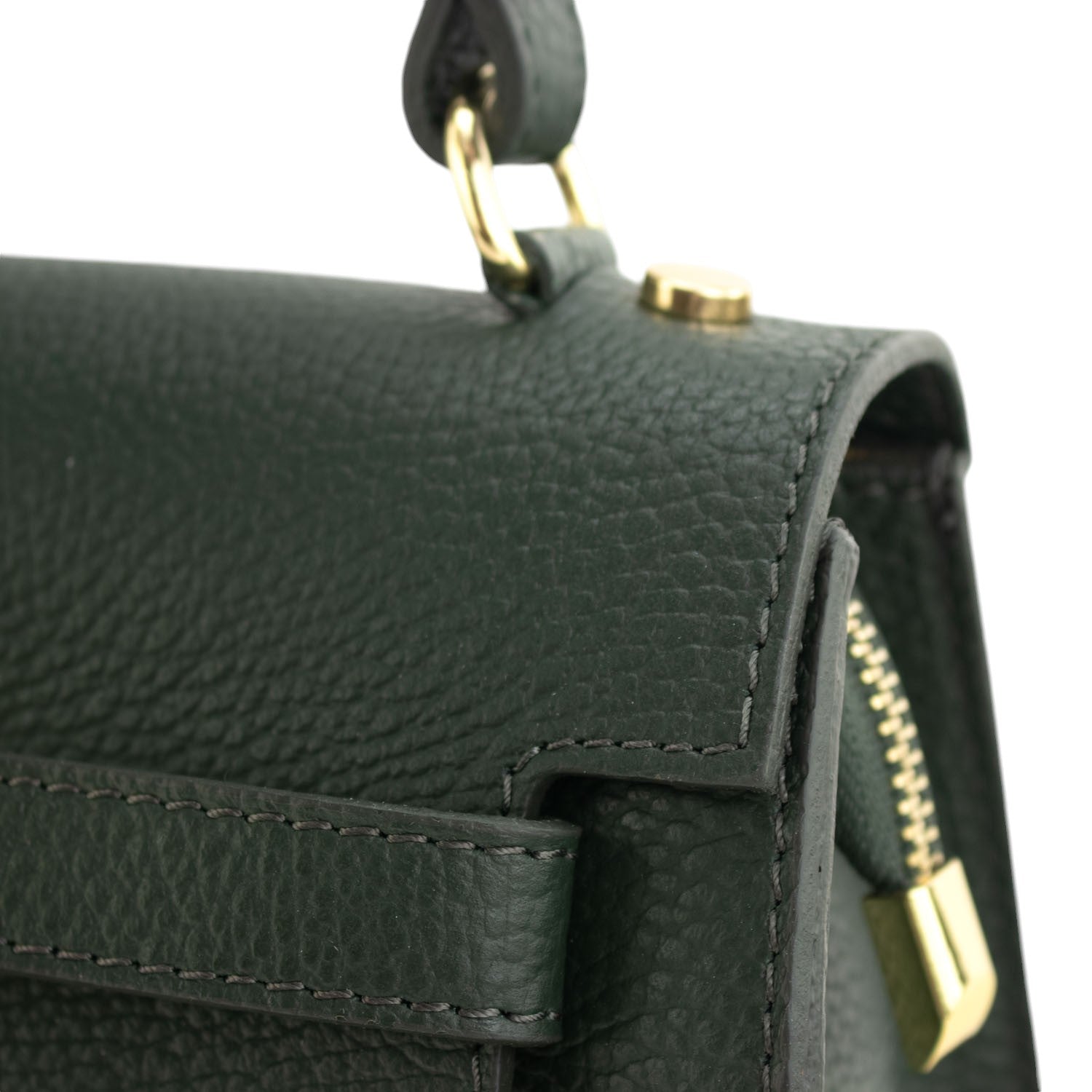 Bolso en Piel Pregato Latenza Verde oscuro - KimondoShop