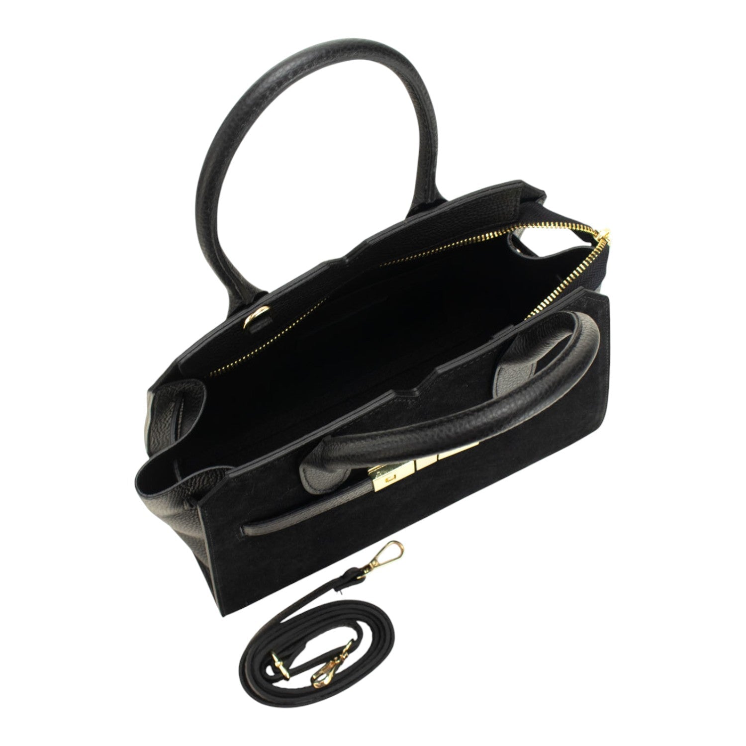 Bolso en Piel Pregato Lizea Negro - KimondoShop