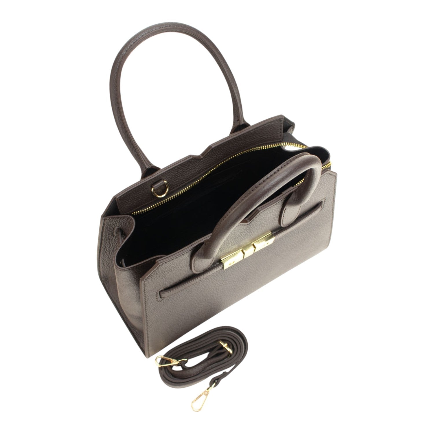 Bolso en Piel Pregato Lizea Soft Chocolate - KimondoShop