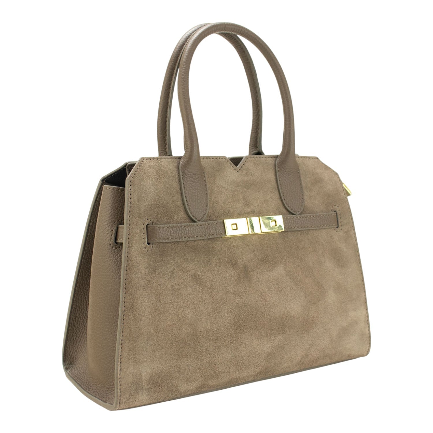 Bolso en Piel Pregato Lizea Taupe - KimondoShop