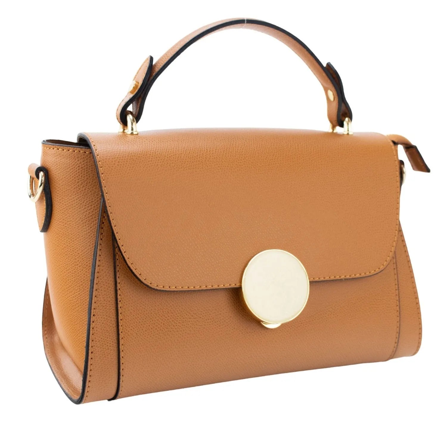 Bolso en Piel Pregato Luna Camel - KimondoShop