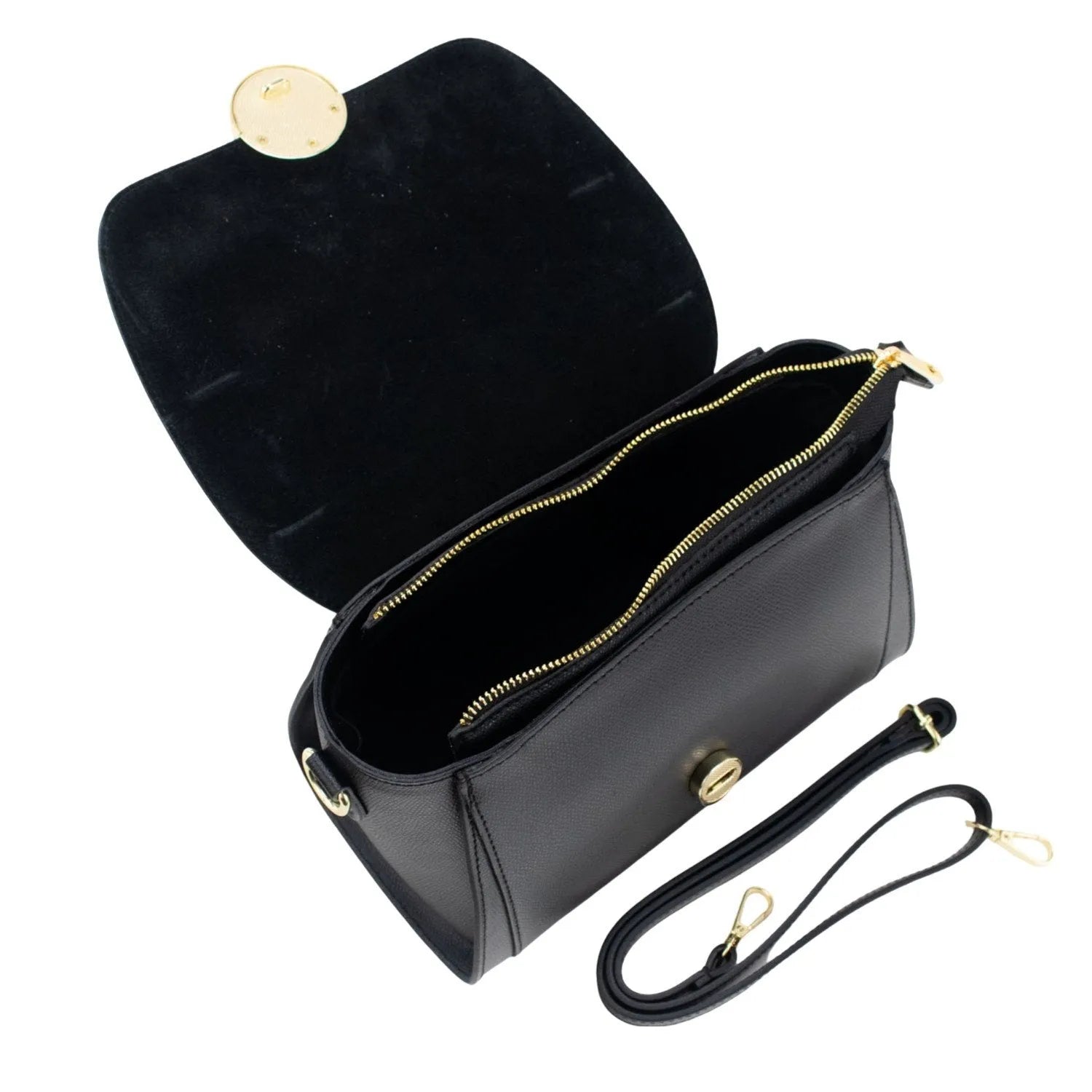 Bolso en Piel Pregato Luna Negro - KimondoShop