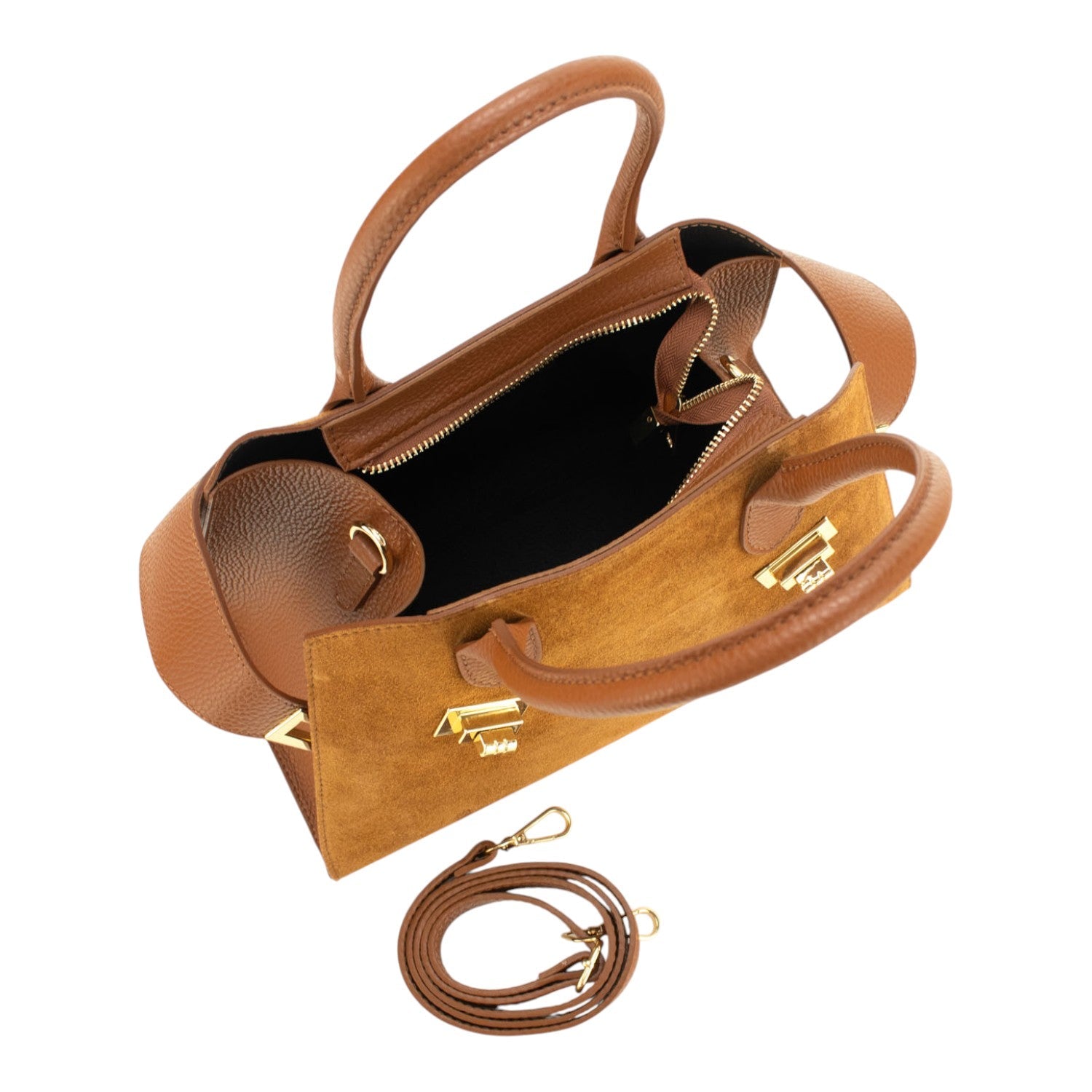 Bolso en piel Pregato Milano Ante Camel - KimondoShop