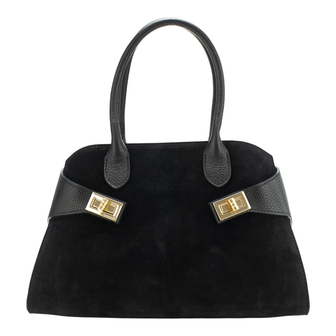 Bolso en piel Pregato Milano Ante Negro - KimondoShop