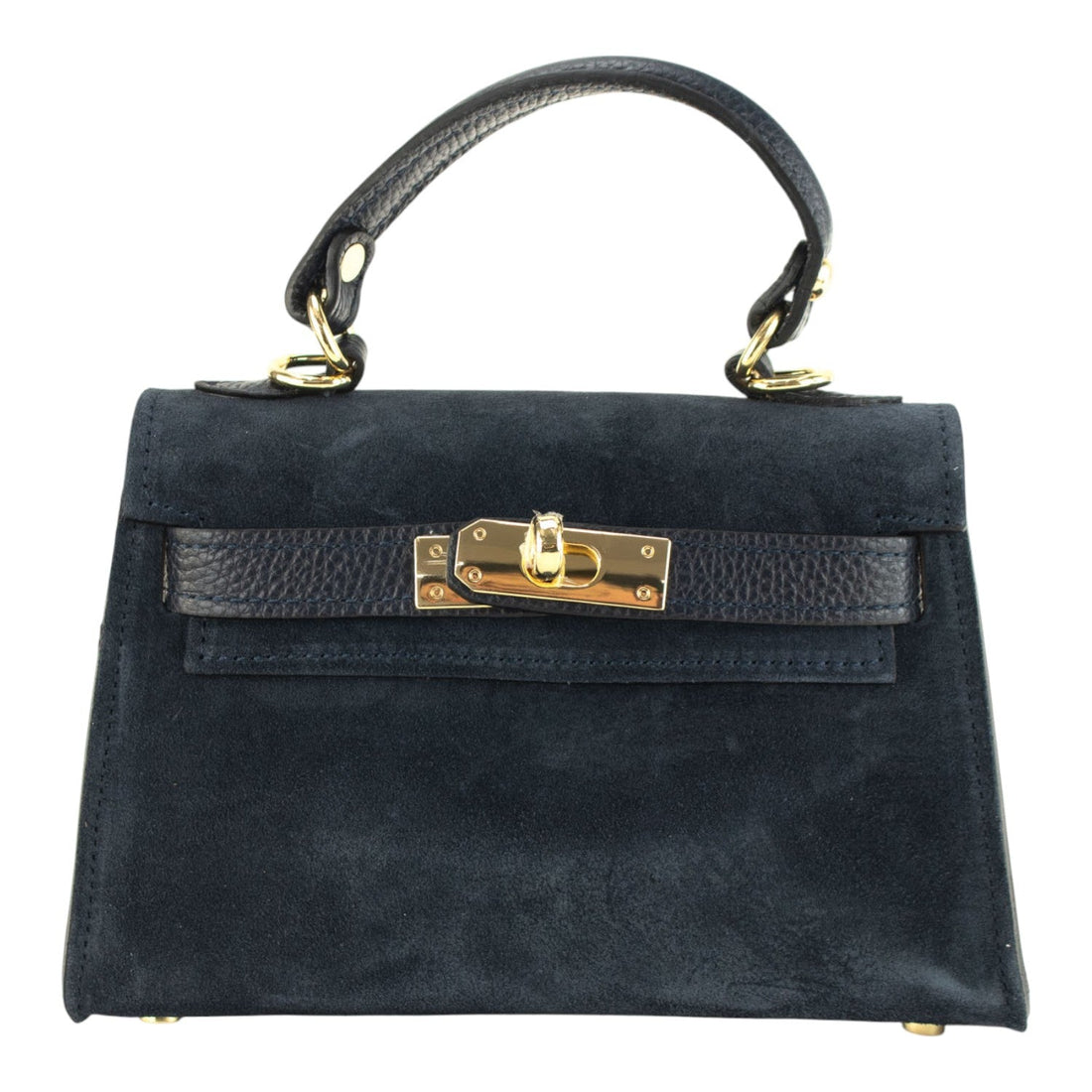 Bolso en Piel Pregato mini Latenza Ante Azul marino - KimondoShop