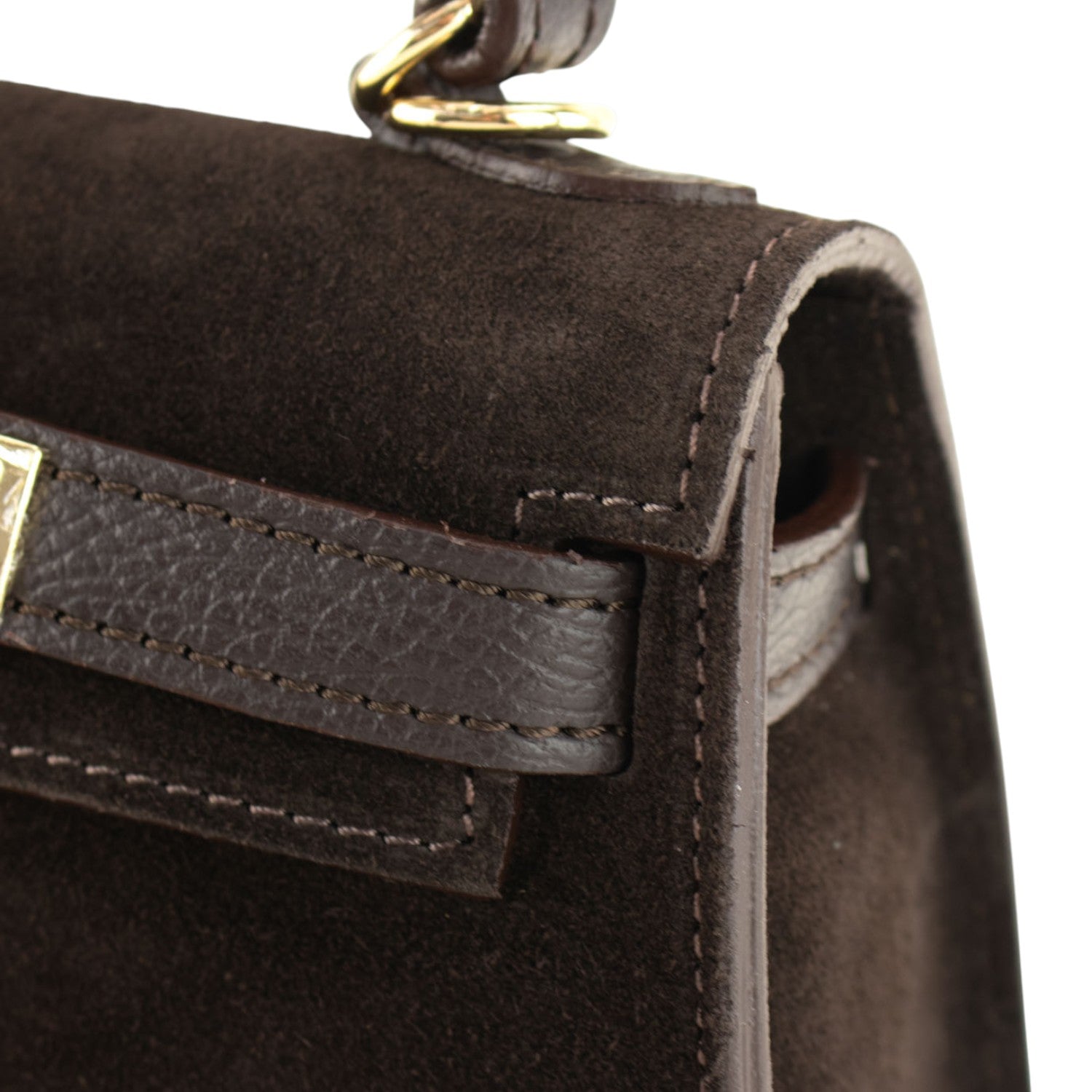 Bolso en Piel Pregato mini Latenza Ante Chocolate - KimondoShop