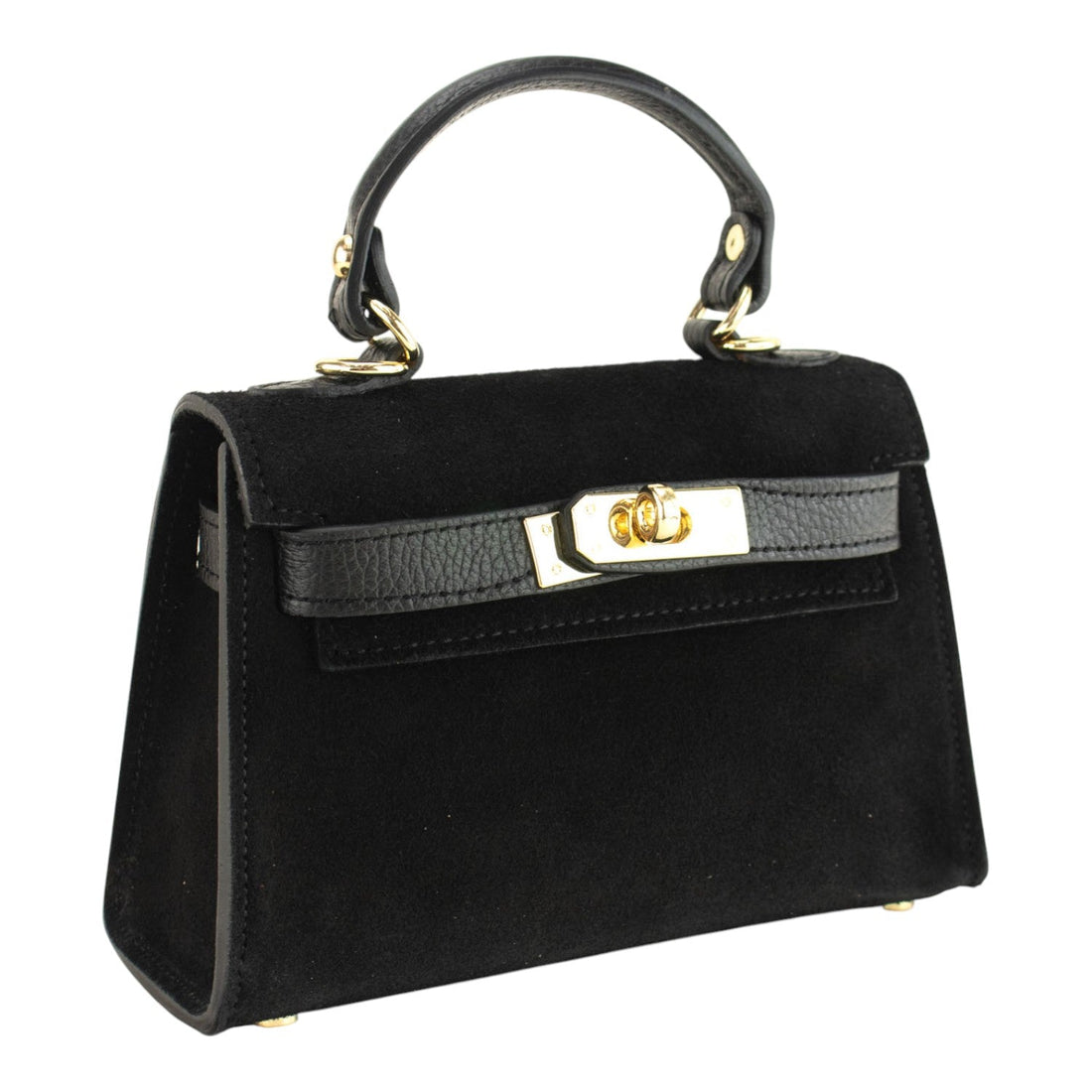 Bolso en Piel Pregato mini Latenza Ante Negro - KimondoShop