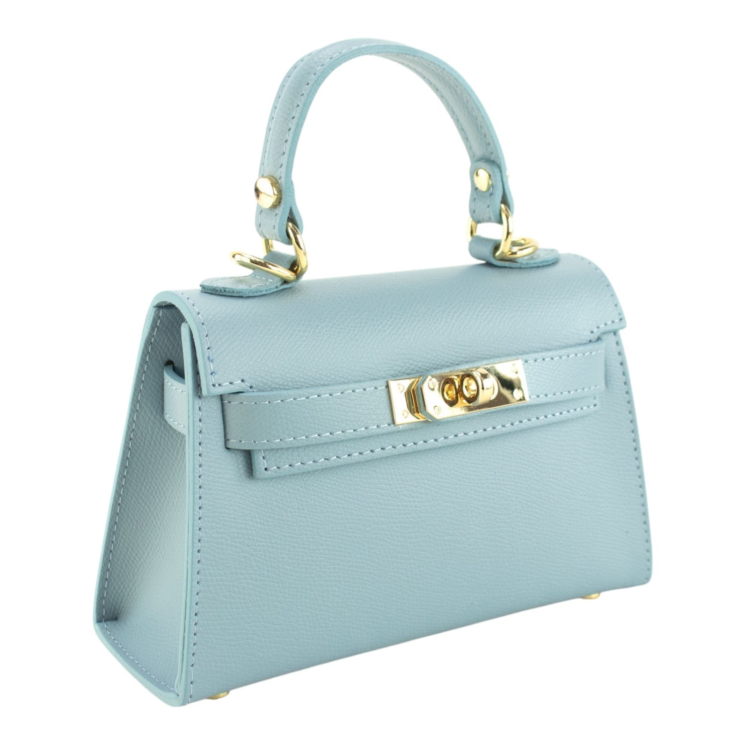 Bolso en Piel Pregato mini Latenza Azul cielo - KimondoShop
