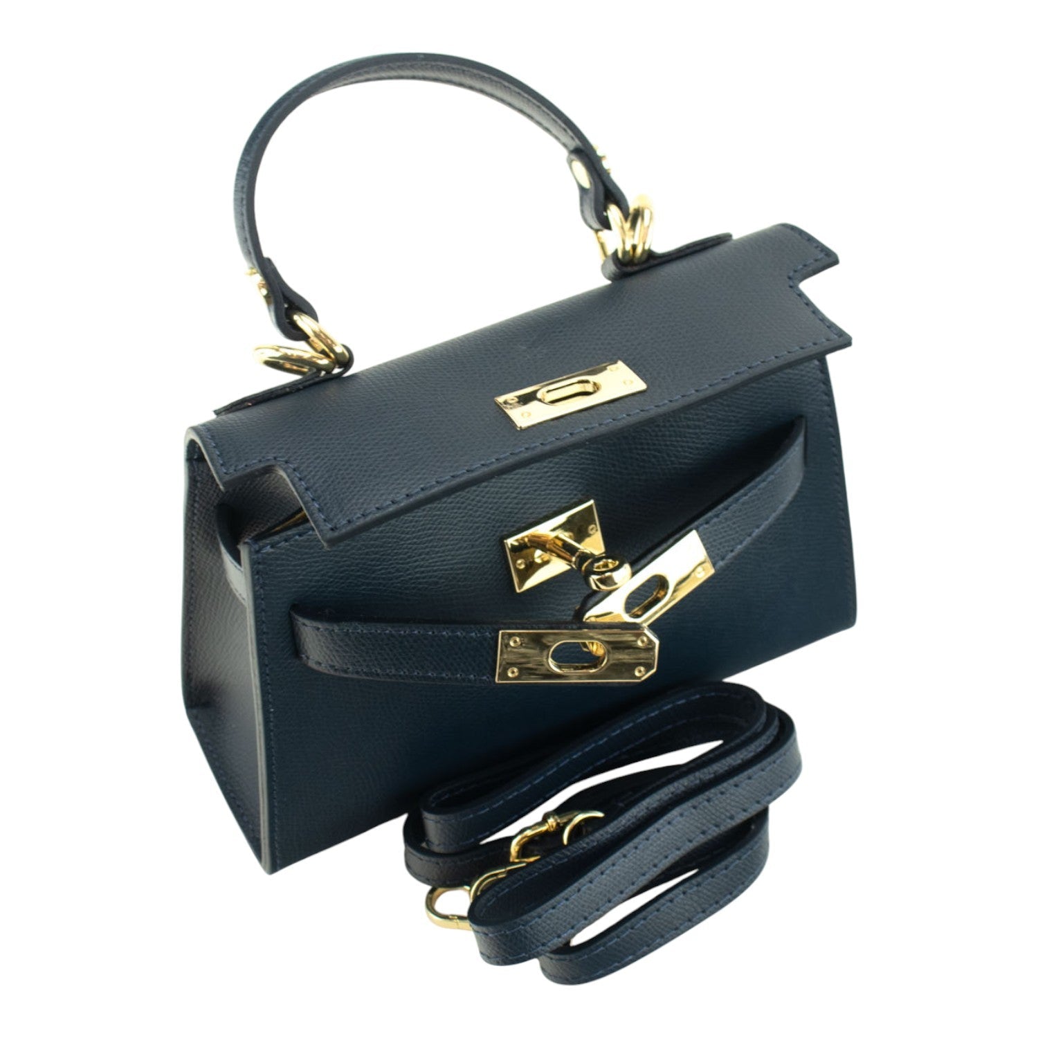 Bolso en Piel Pregato mini Latenza Azul marino - KimondoShop