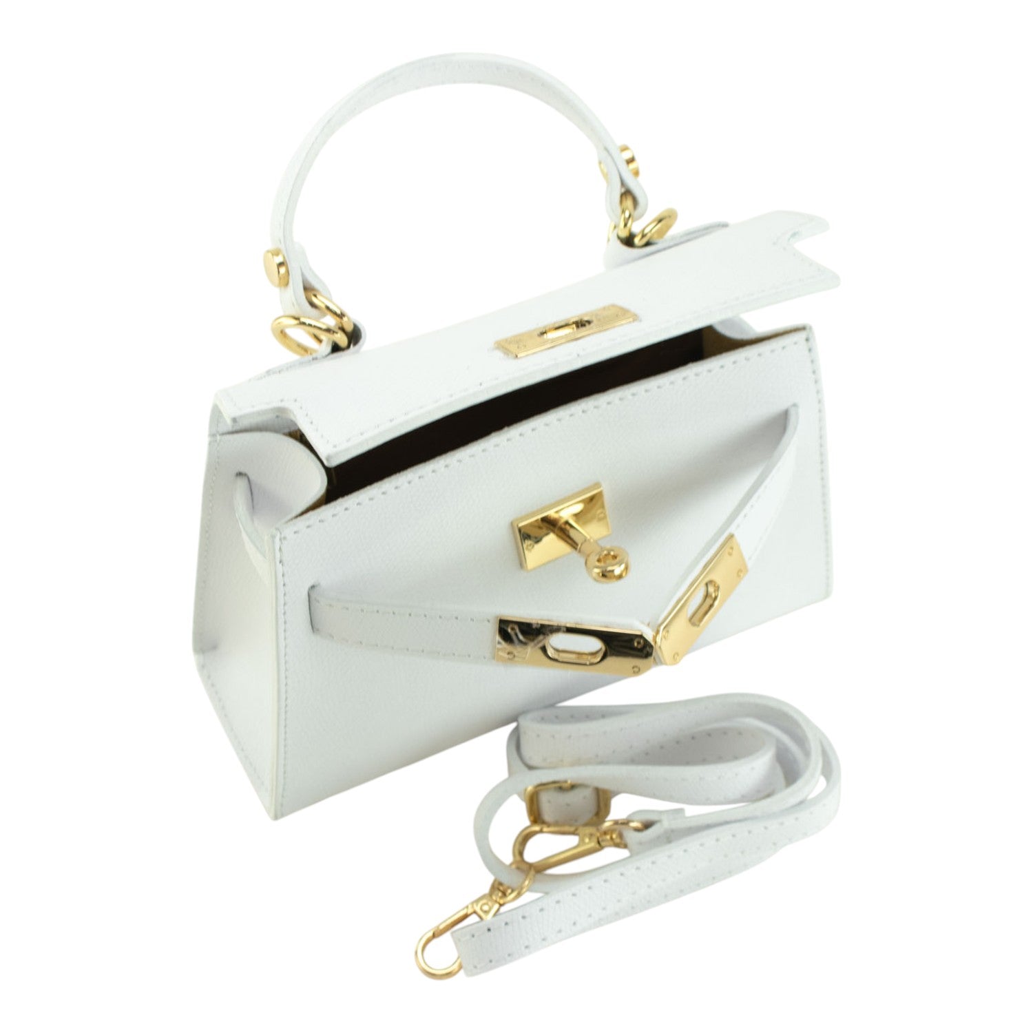 Bolso en Piel Pregato mini Latenza Blanco - KimondoShop