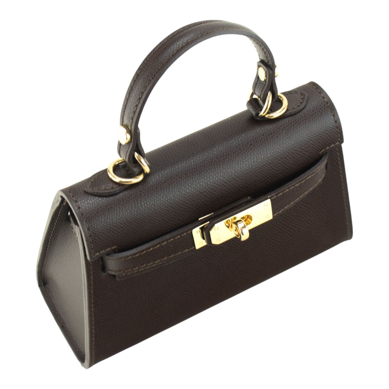 Bolso en Piel Pregato mini Latenza Chocolate - KimondoShop