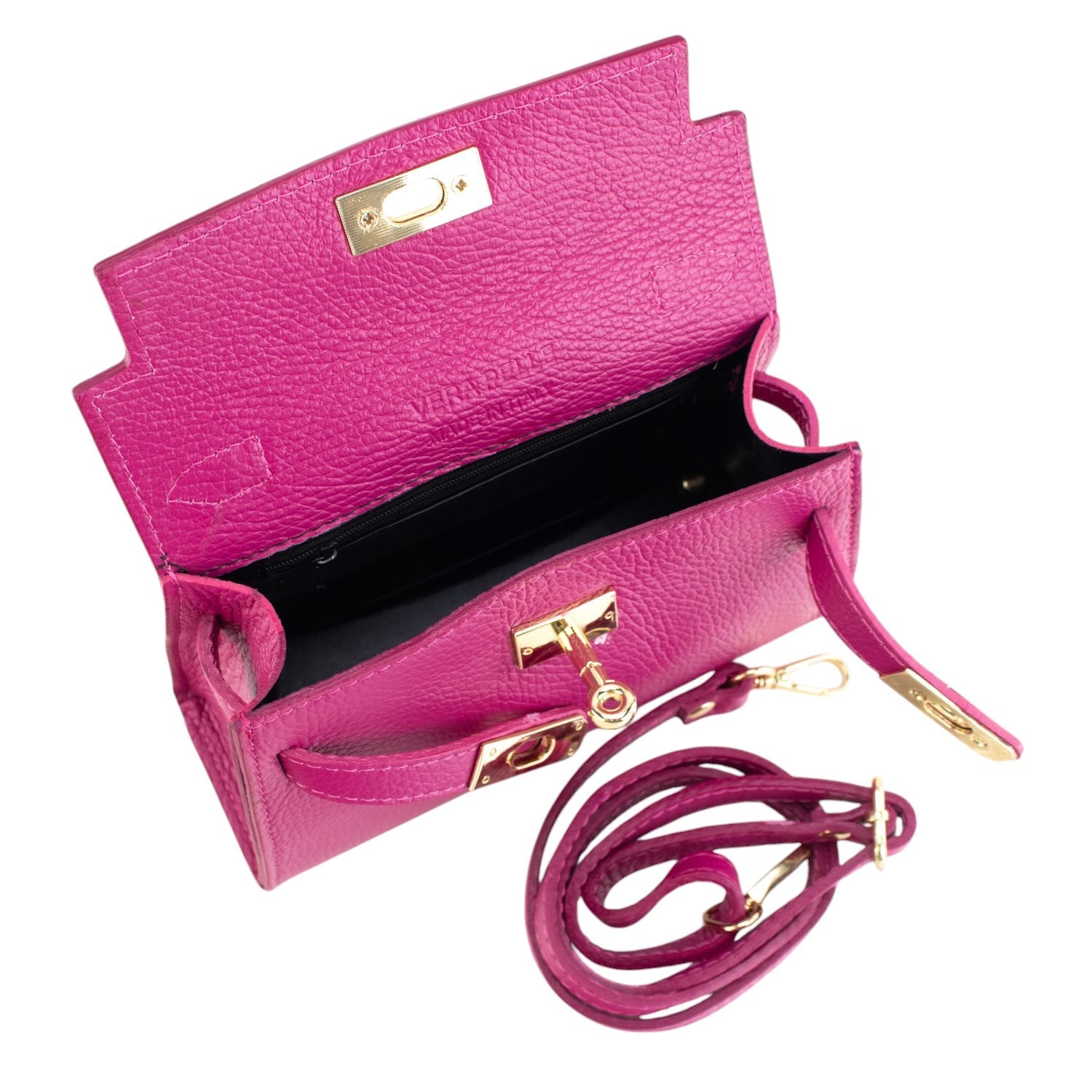 Bolso en Piel Pregato mini Latenza Fucsia - KimondoShop