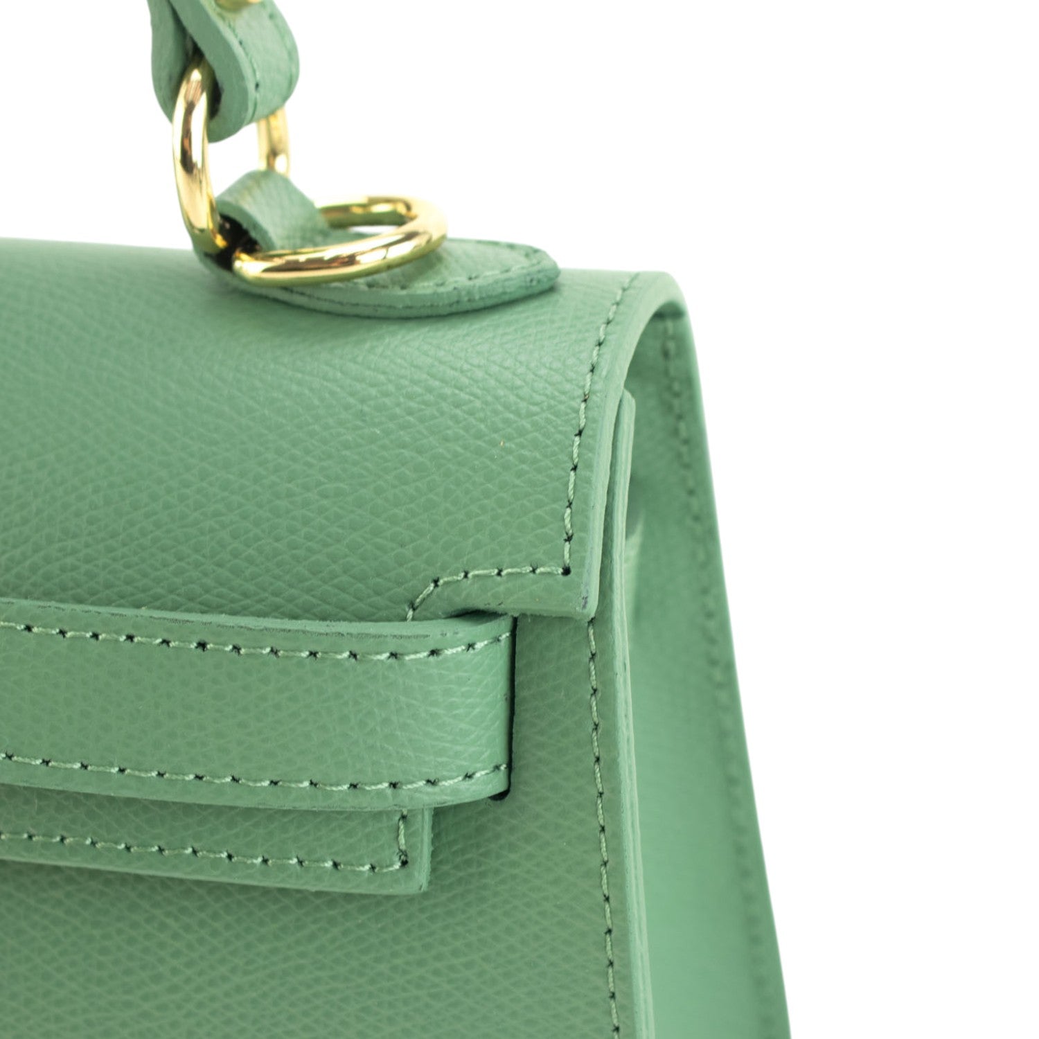 Bolso en Piel Pregato mini Latenza Verde Aguamarina - KimondoShop