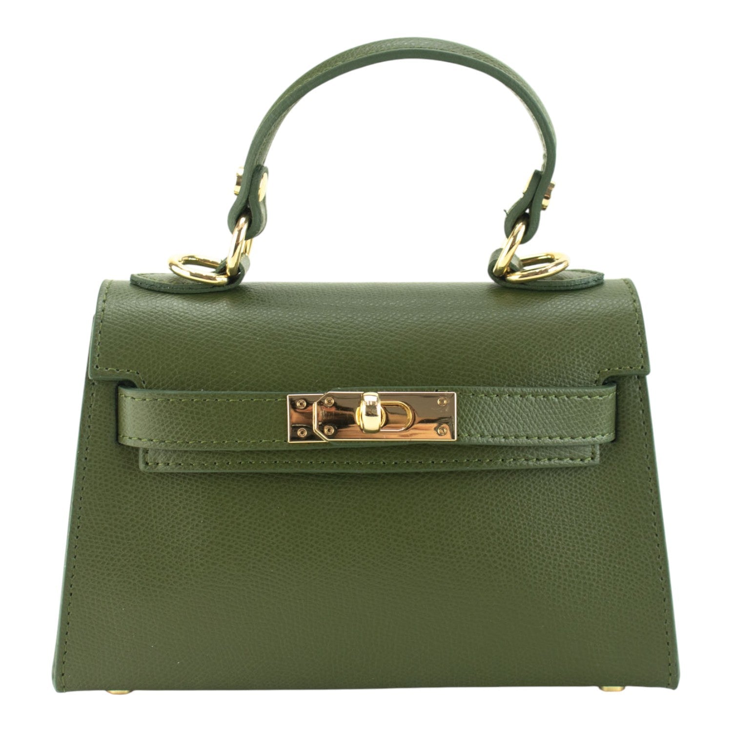 Bolso en Piel Pregato mini Latenza Verde Oliva - KimondoShop