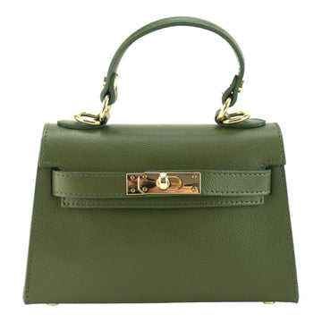 Bolso en Piel Pregato mini Latenza Verde Oliva - KimondoShop