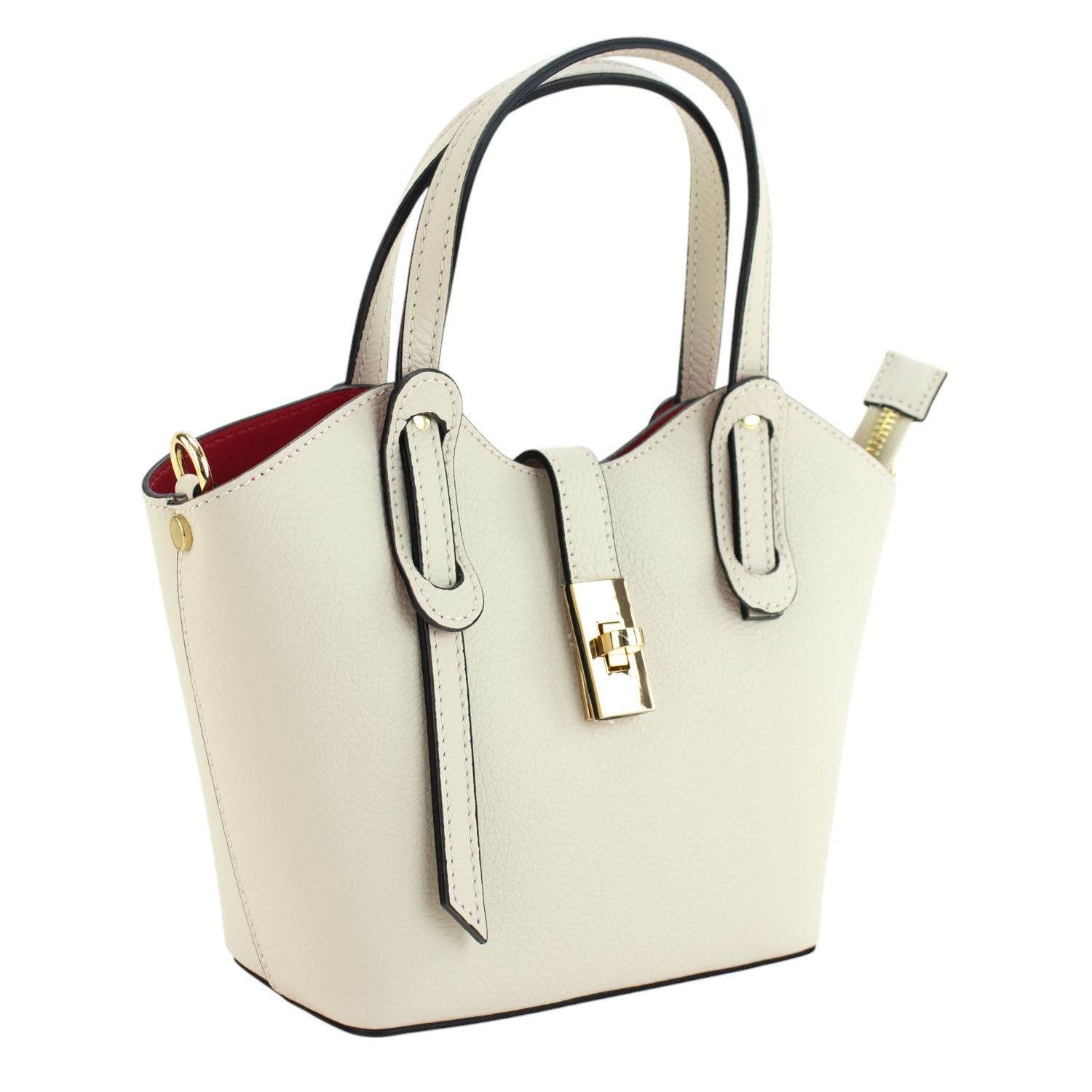 Bolso en Piel Pregato Piccolo Beige - KimondoShop