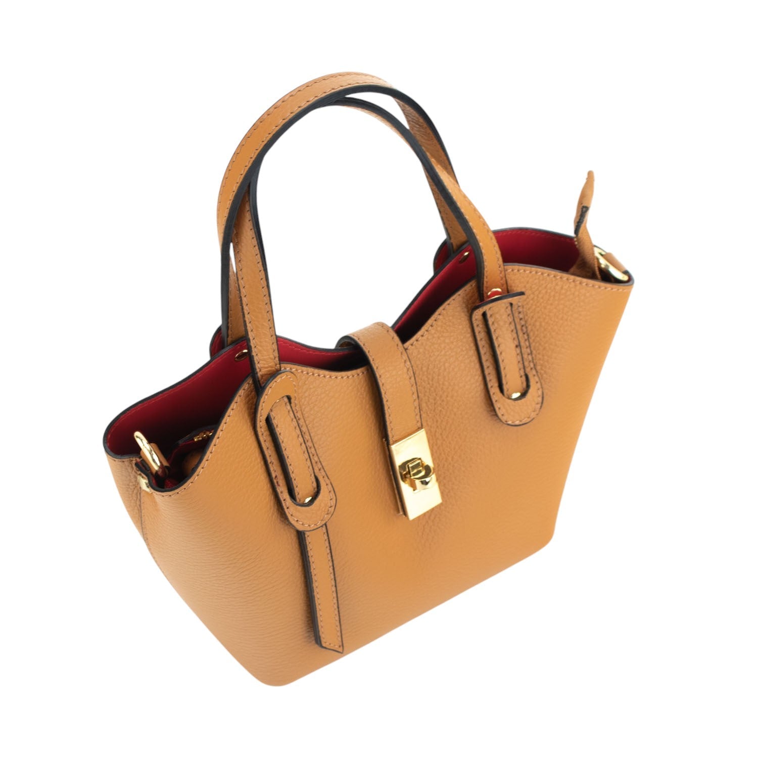 Bolso en Piel Pregato Piccolo Camel claro - KimondoShop