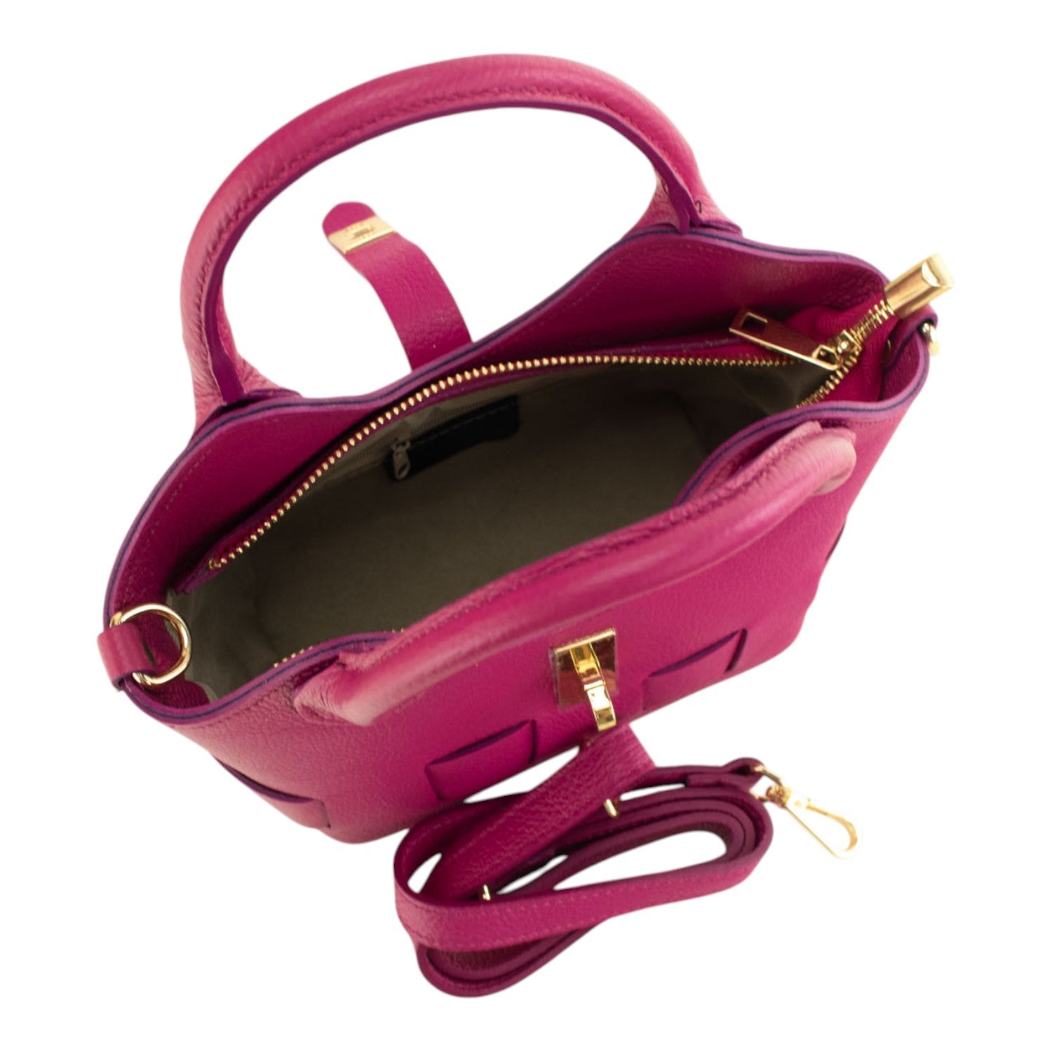Bolso en Piel Pregato Piccolo tape Fucsia - KimondoShop