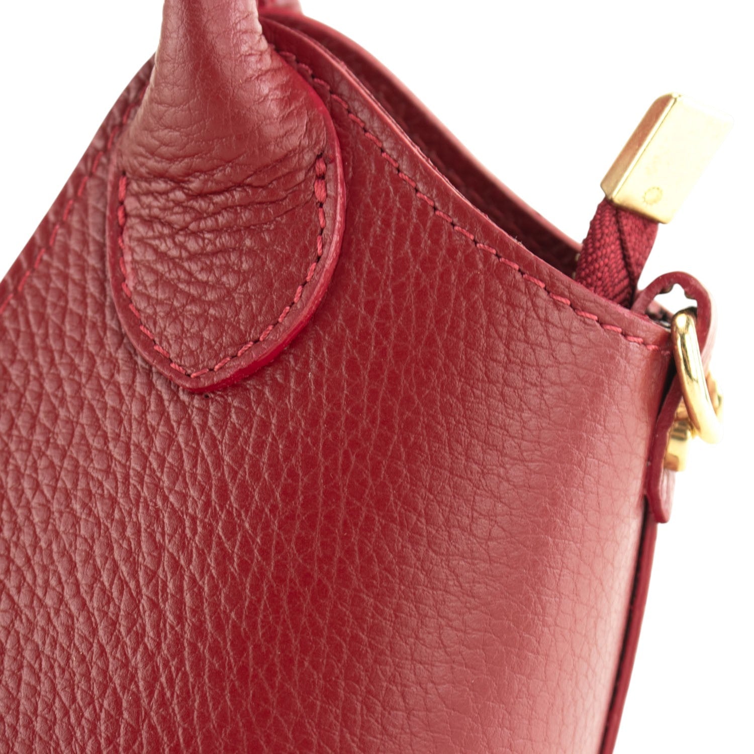 Bolso en Piel Pregato Piccolo tape Rojo oscuro - KimondoShop