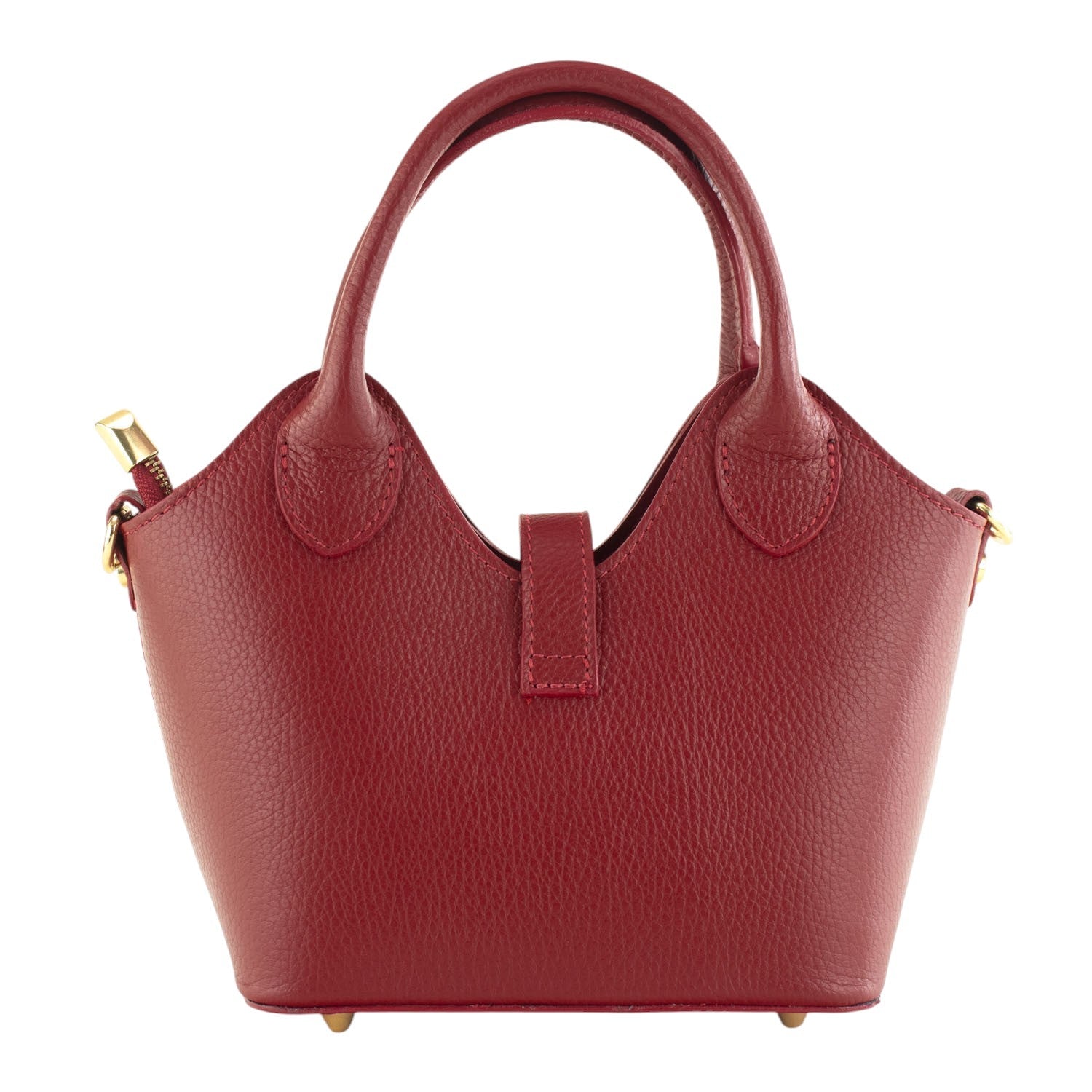 Bolso en Piel Pregato Piccolo tape Rojo oscuro - KimondoShop
