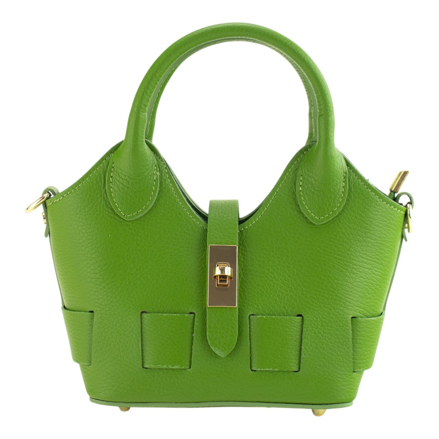 Bolso en Piel Pregato Piccolo tape Verde manzana - KimondoShop
