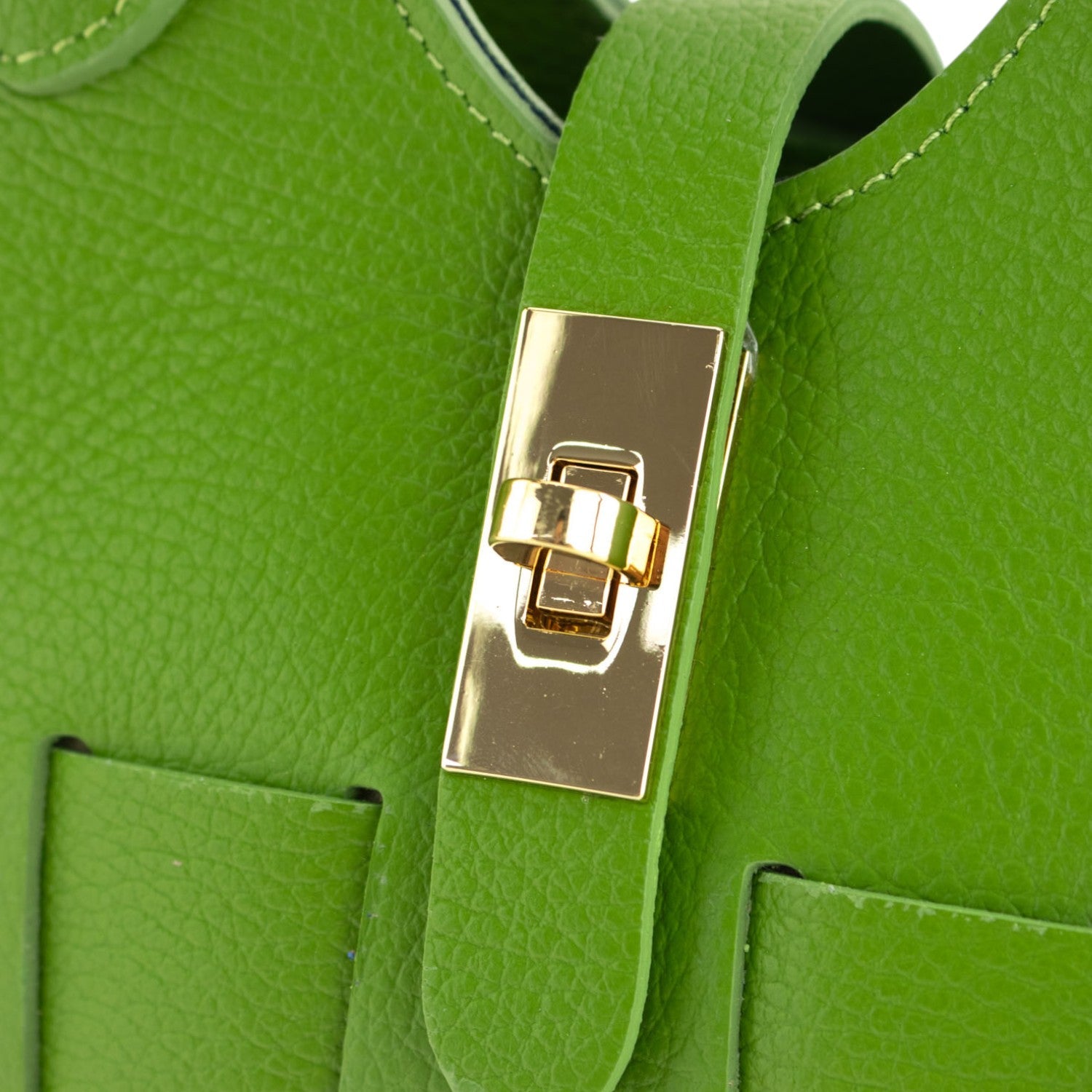 Bolso en Piel Pregato Piccolo tape Verde manzana - KimondoShop